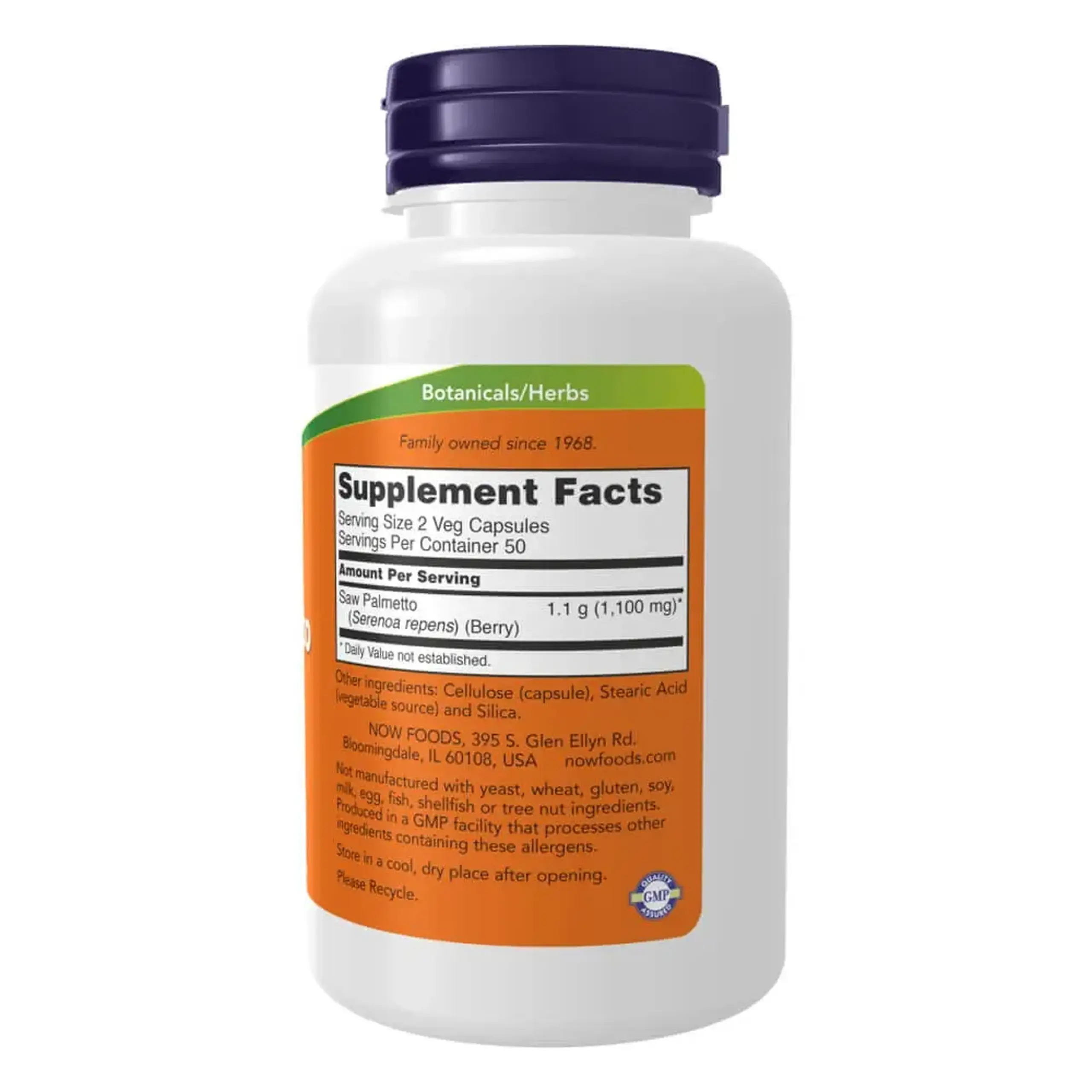 Now Foods, Saw Palmetto 550 mg, 100 capsule vegetale