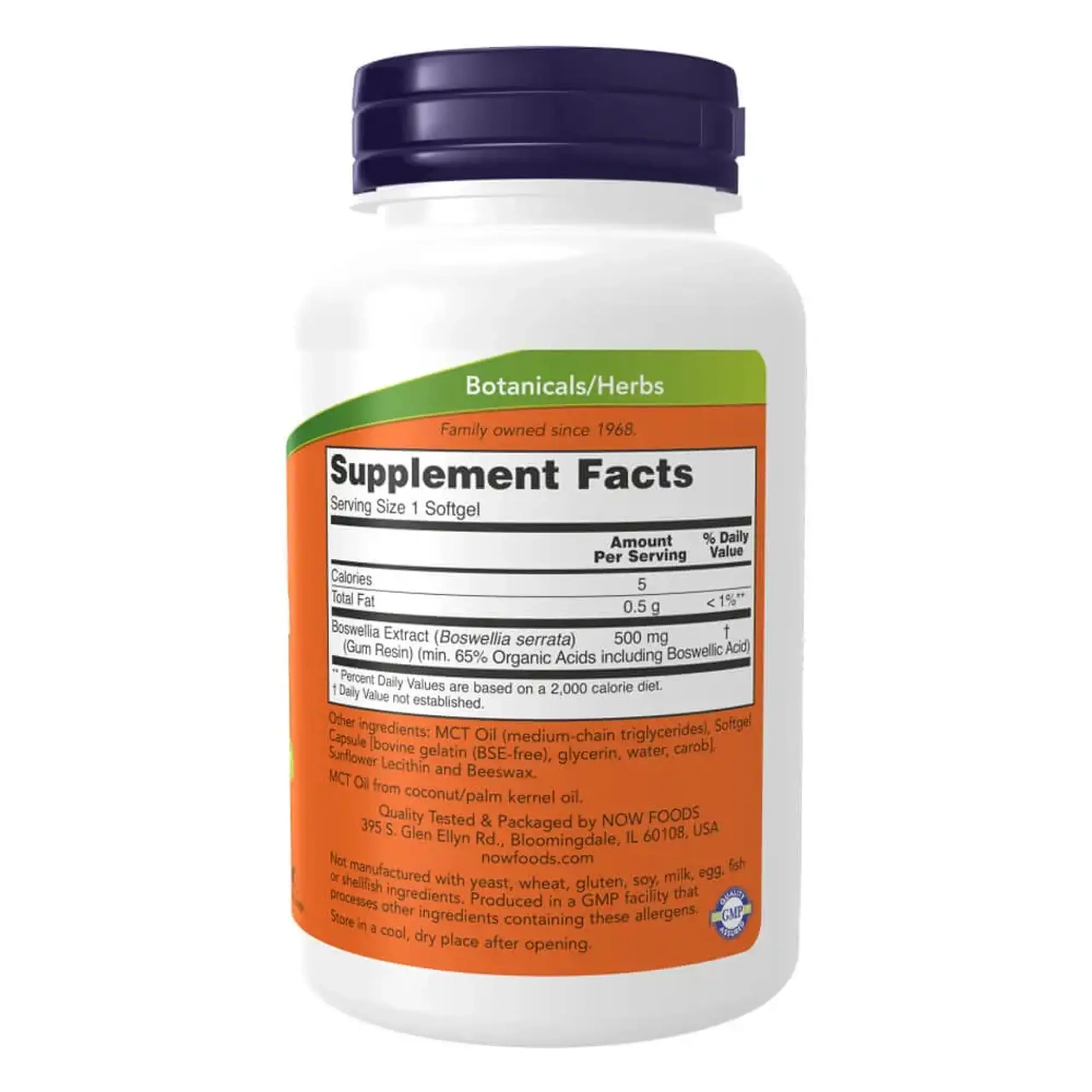 Now Foods, Boswellia Extract 500 mg, 90 capsule gelatinoase