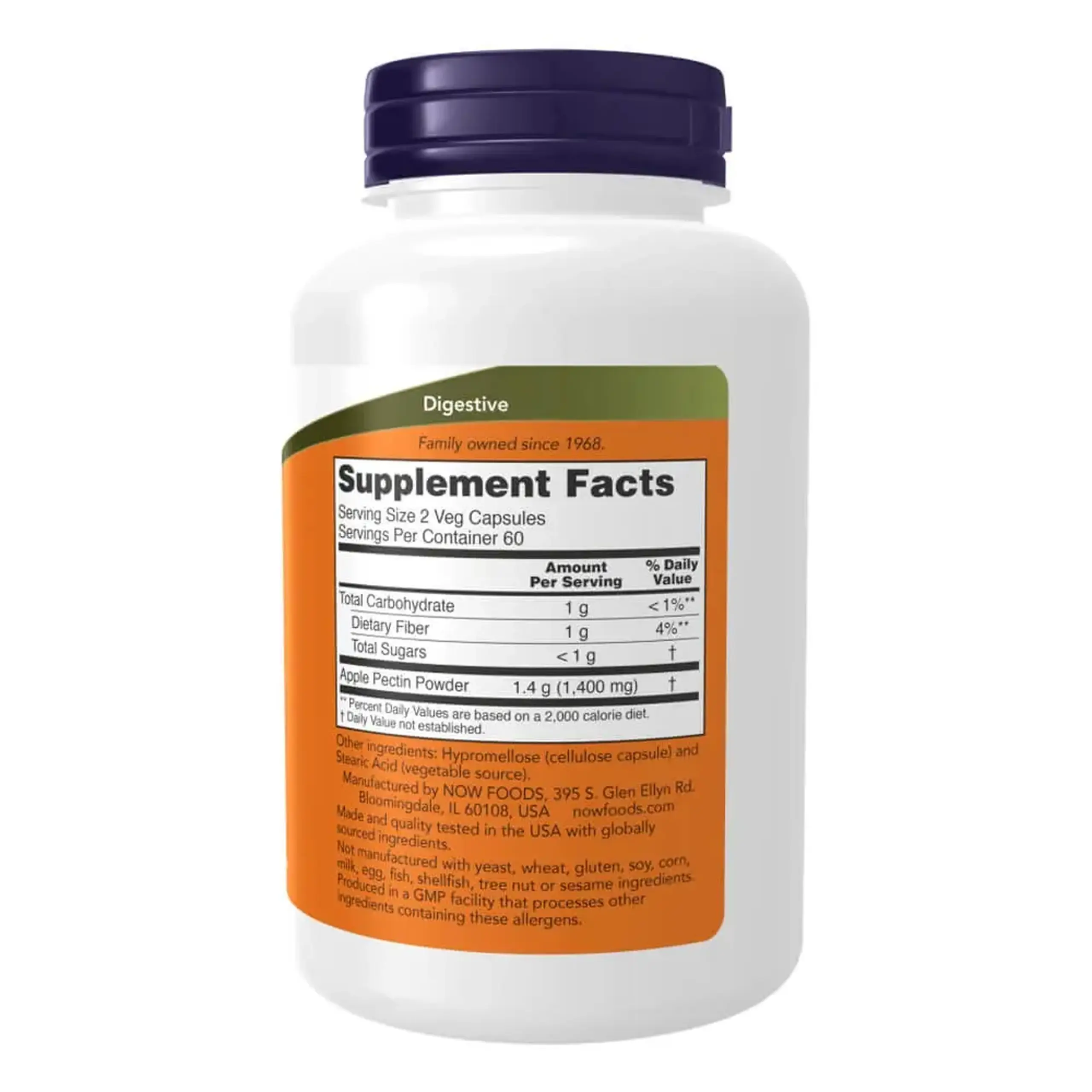 Now Foods, Apple Pectin 700 mg, 120 capsule vegetale