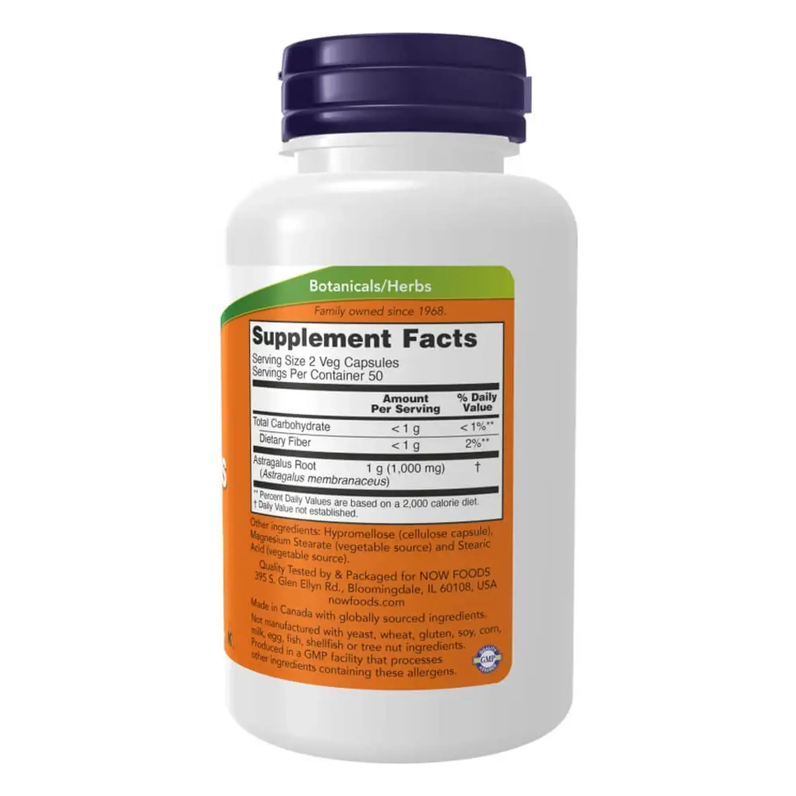Now Foods, Astragalus 500 mg, 100 capsule vegetale