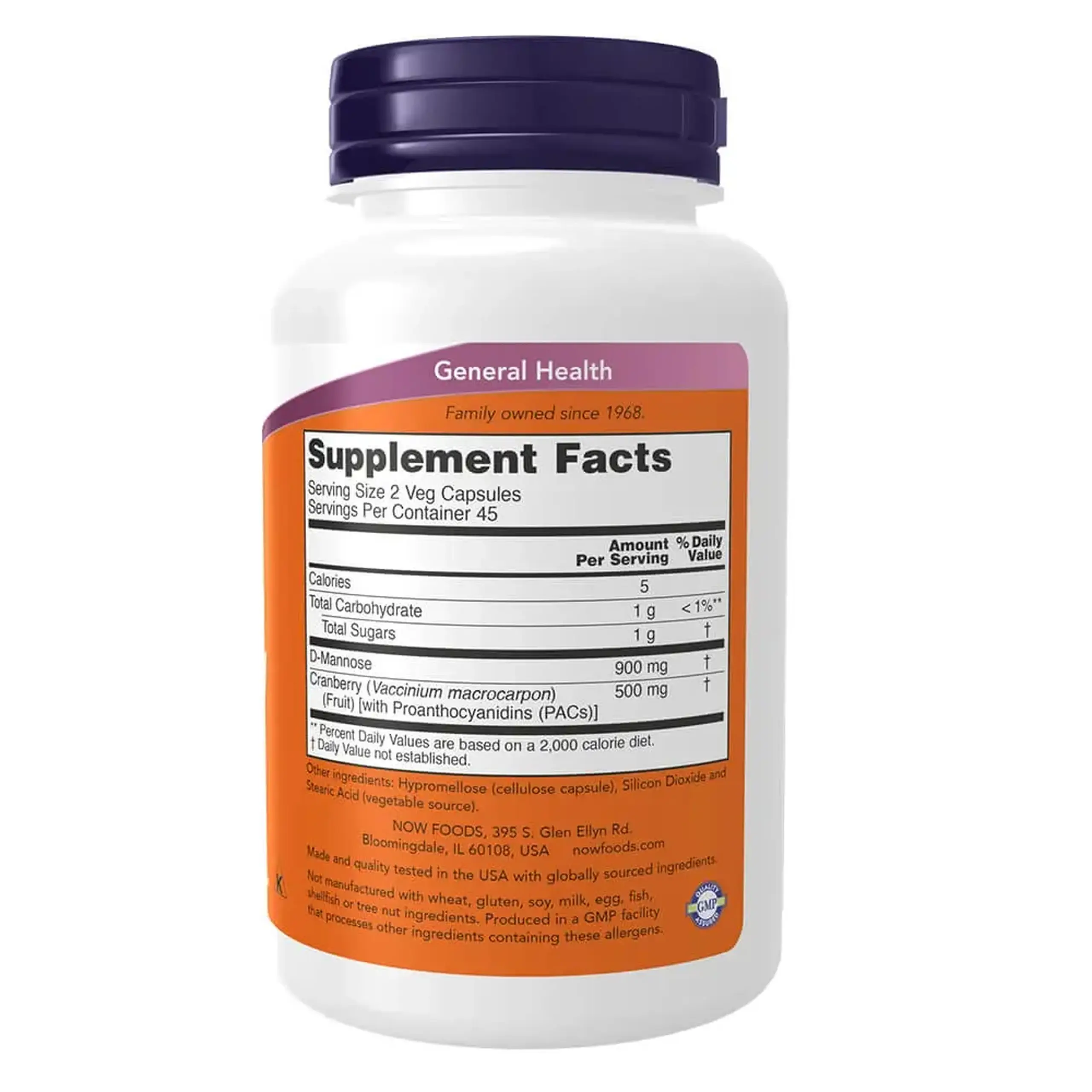 Now Foods, Mannose Cranberry, 90 capsule vegetale