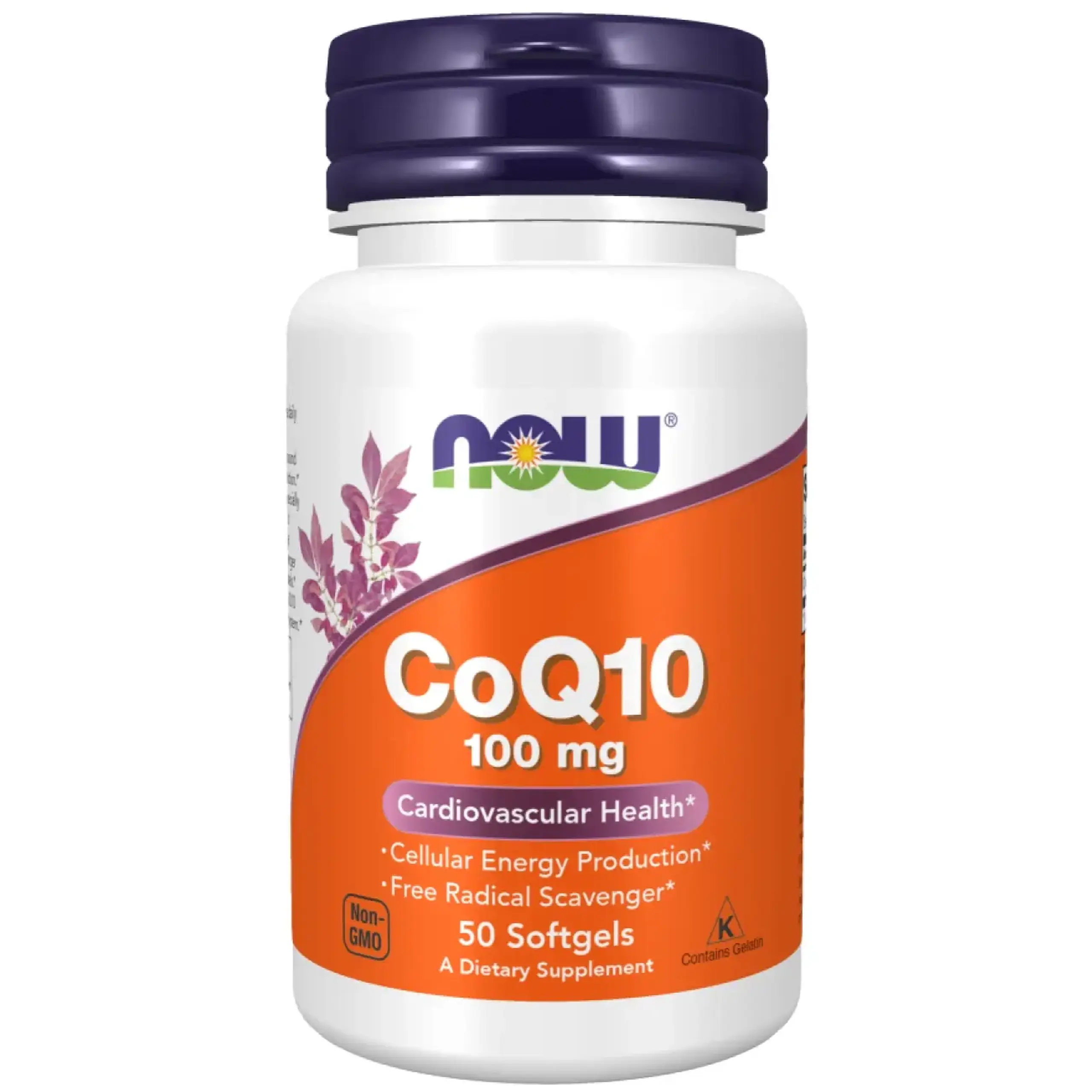 Now Foods, CoQ10 100mg, 50 capsule gelatinoase