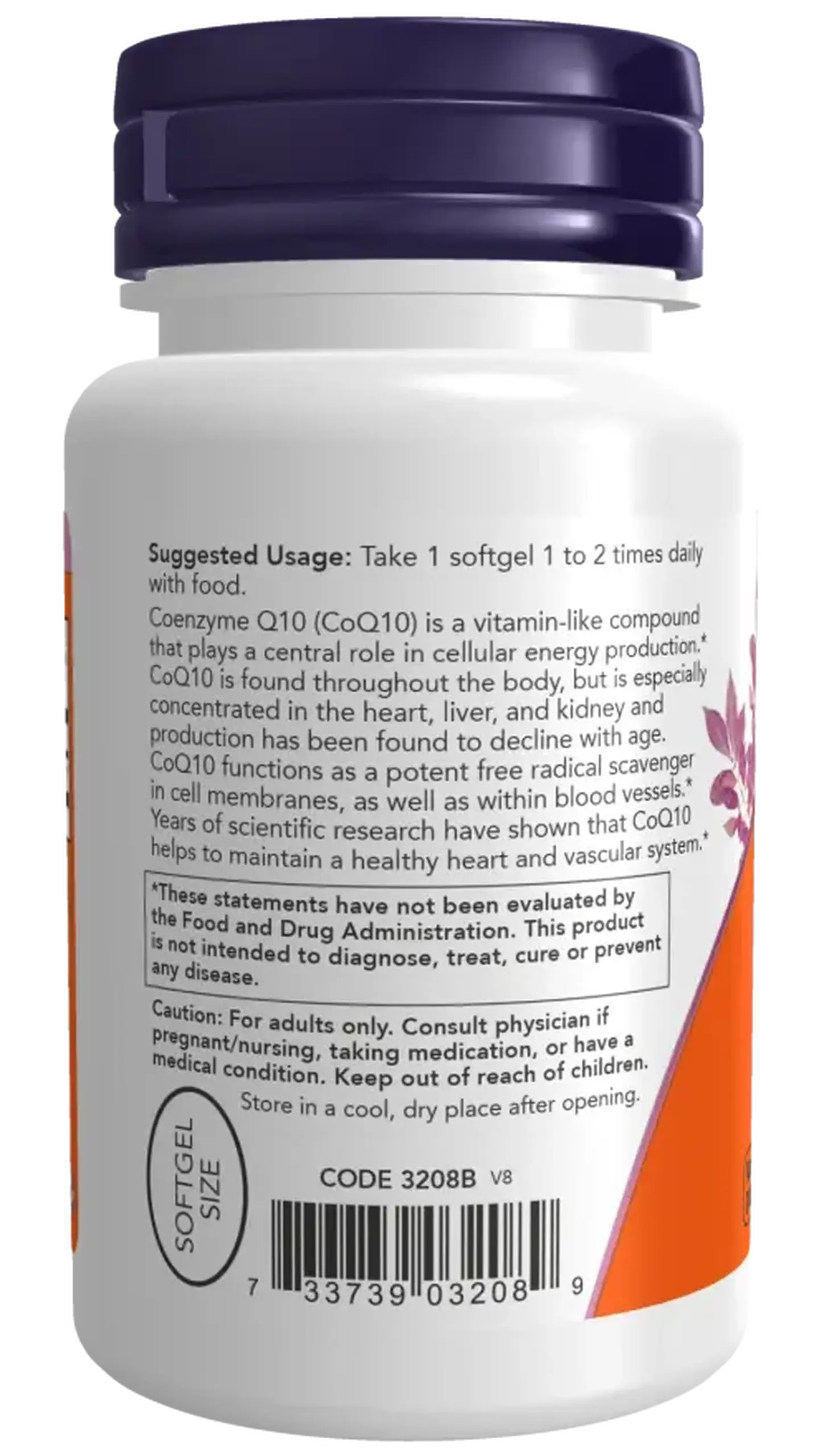 Now Foods, CoQ10 100mg, 50 capsule gelatinoase