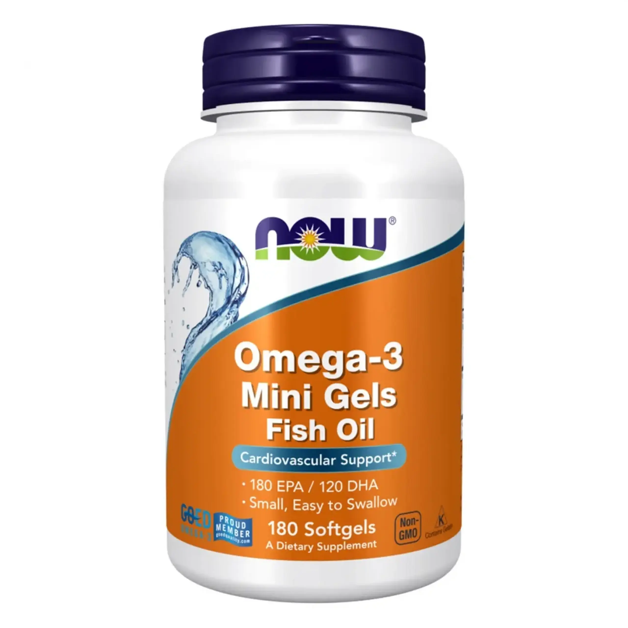 Now Foods, Omega 3, Mini Gels Fish Oil, 180 capsule gelatinoase