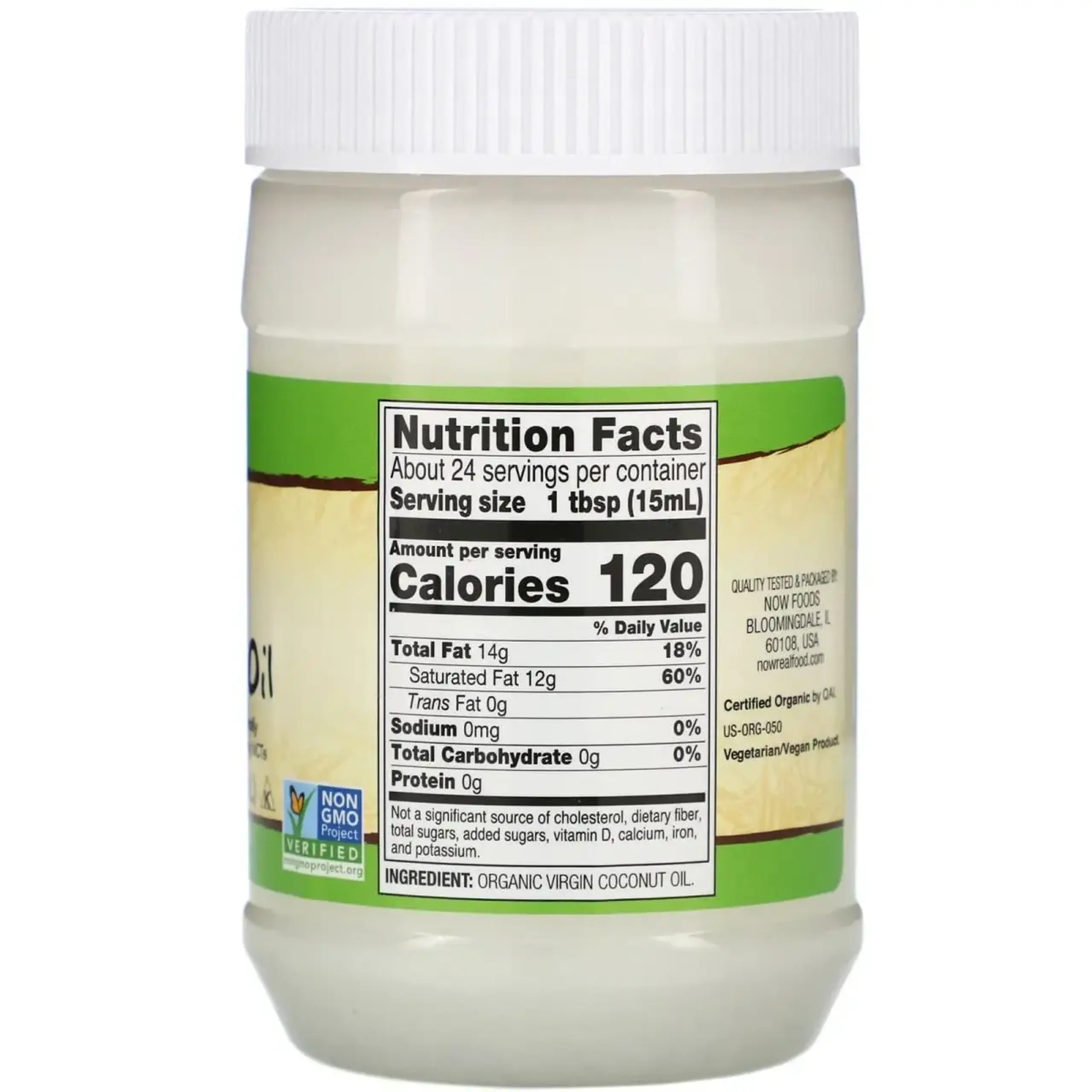 Ulei de cocos organic Now Foods,Organic Virgin Coconut Oil, 355 ml