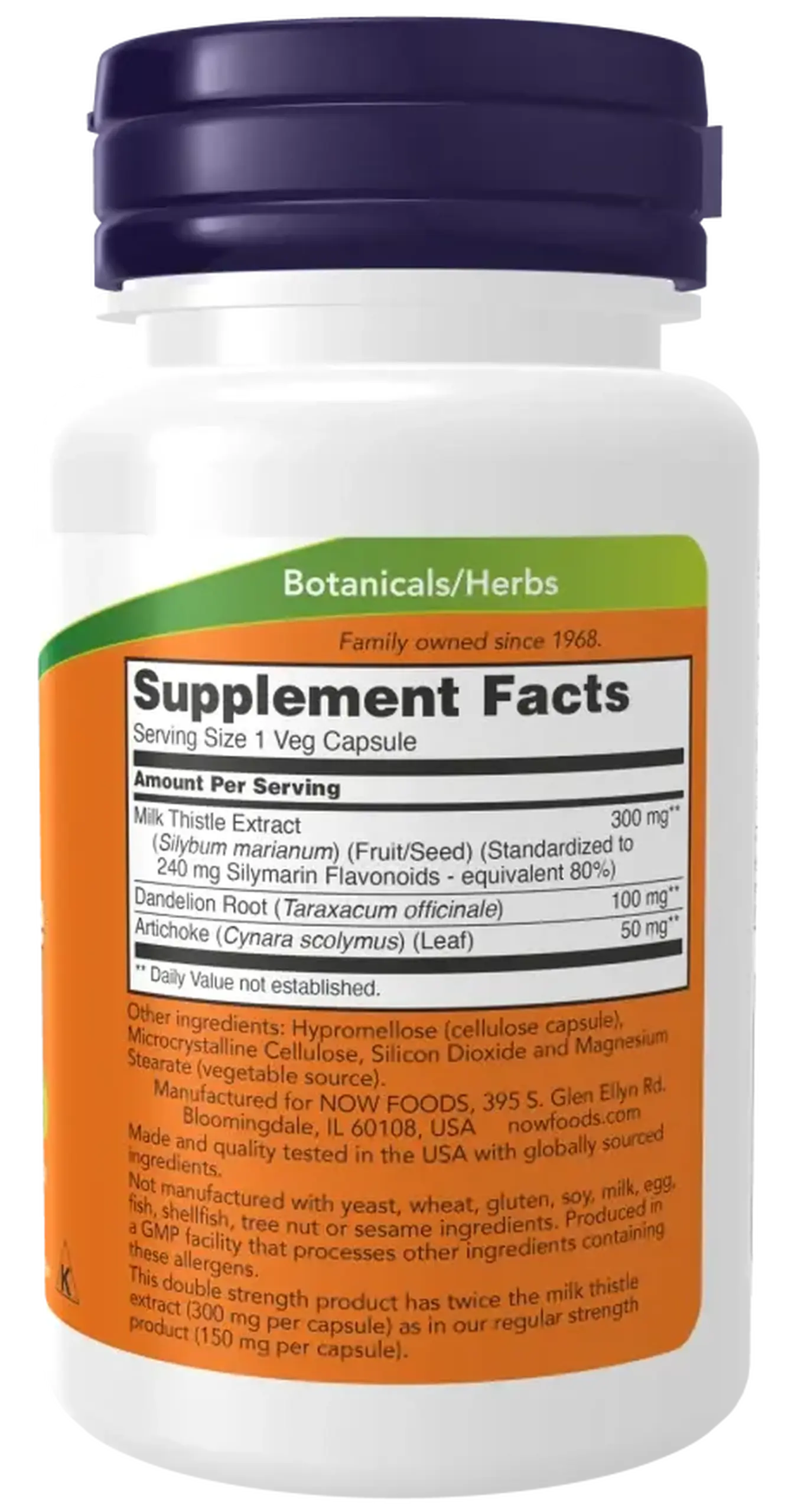 Now Foods, Silymarin, Milk Thistle Extract, 300 mg, 100 capsule vegetale