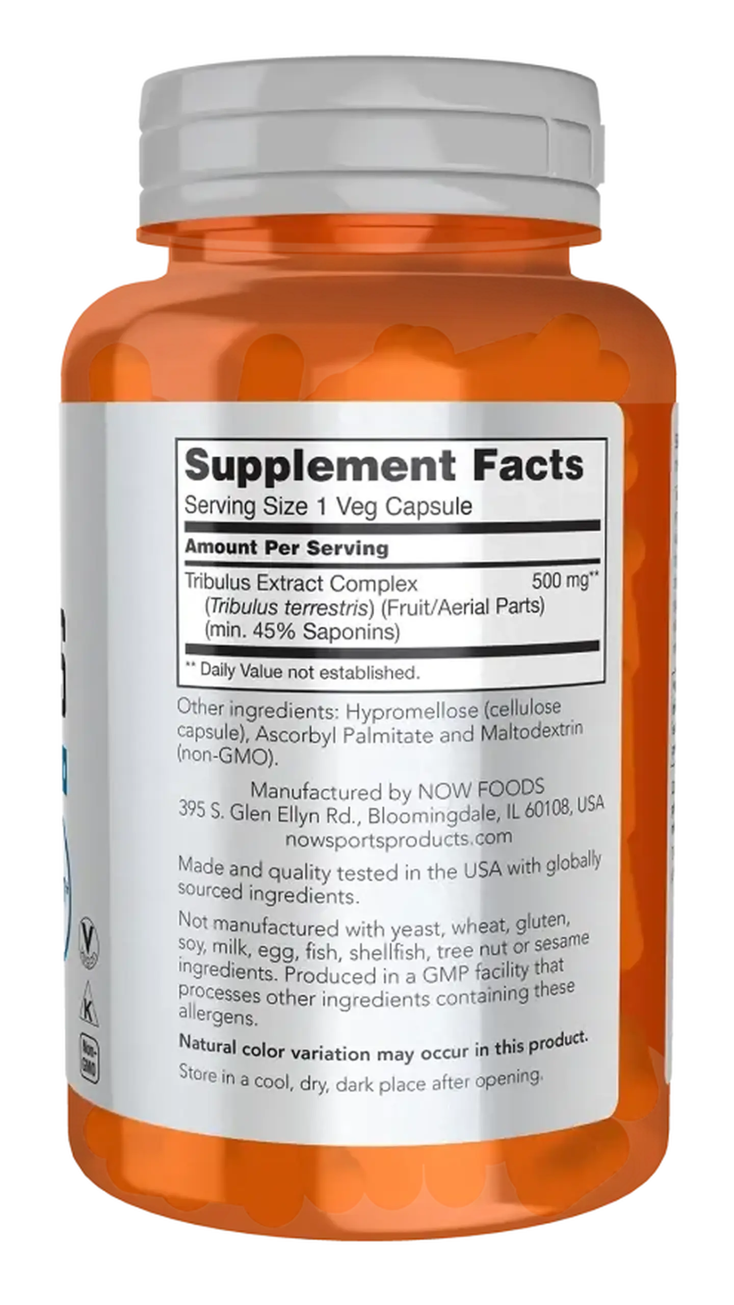 Now Foods, Tribulus, 500 mg, 100 capsule vegeteale