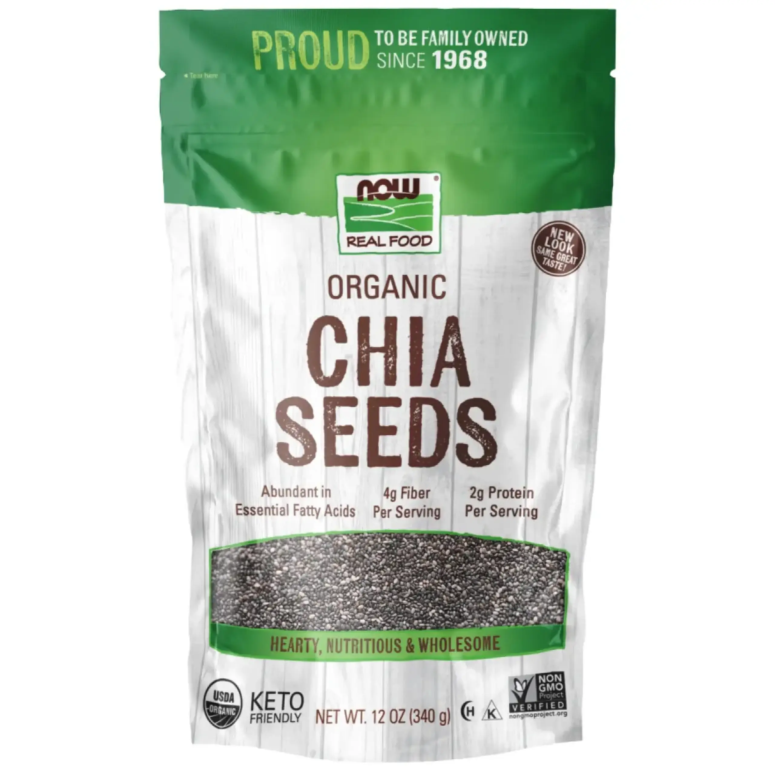 Semințe de chia Now Foods, Organic Chia Seeds, 340 gr.