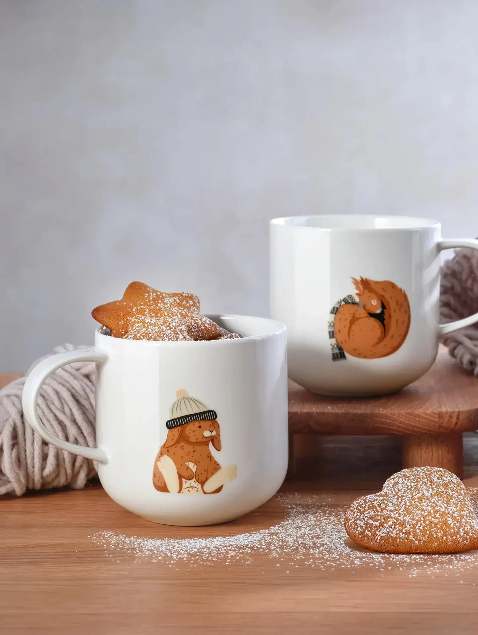 Cana din portelan 400ml Coppa Winter Animals, Rabbit