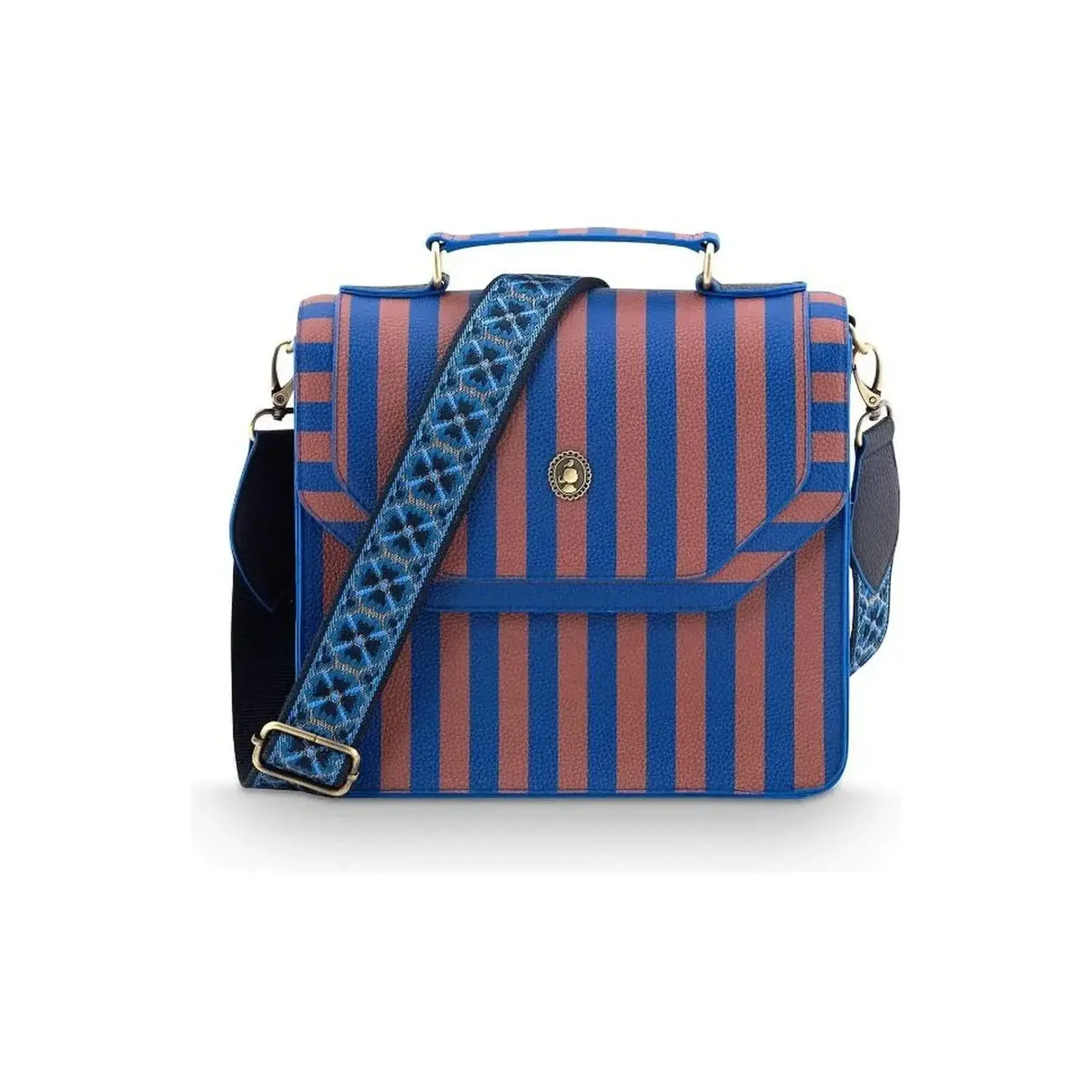 Geanță Frances Cross Body medie, Stripe, albastru
