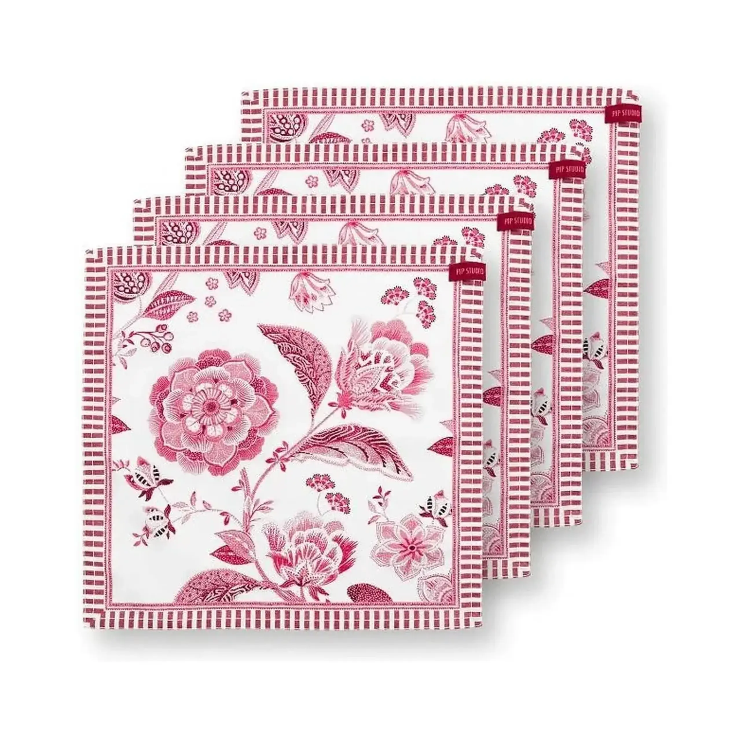 Set 4 servetele 40x40cm Royal Regal Flower rosu