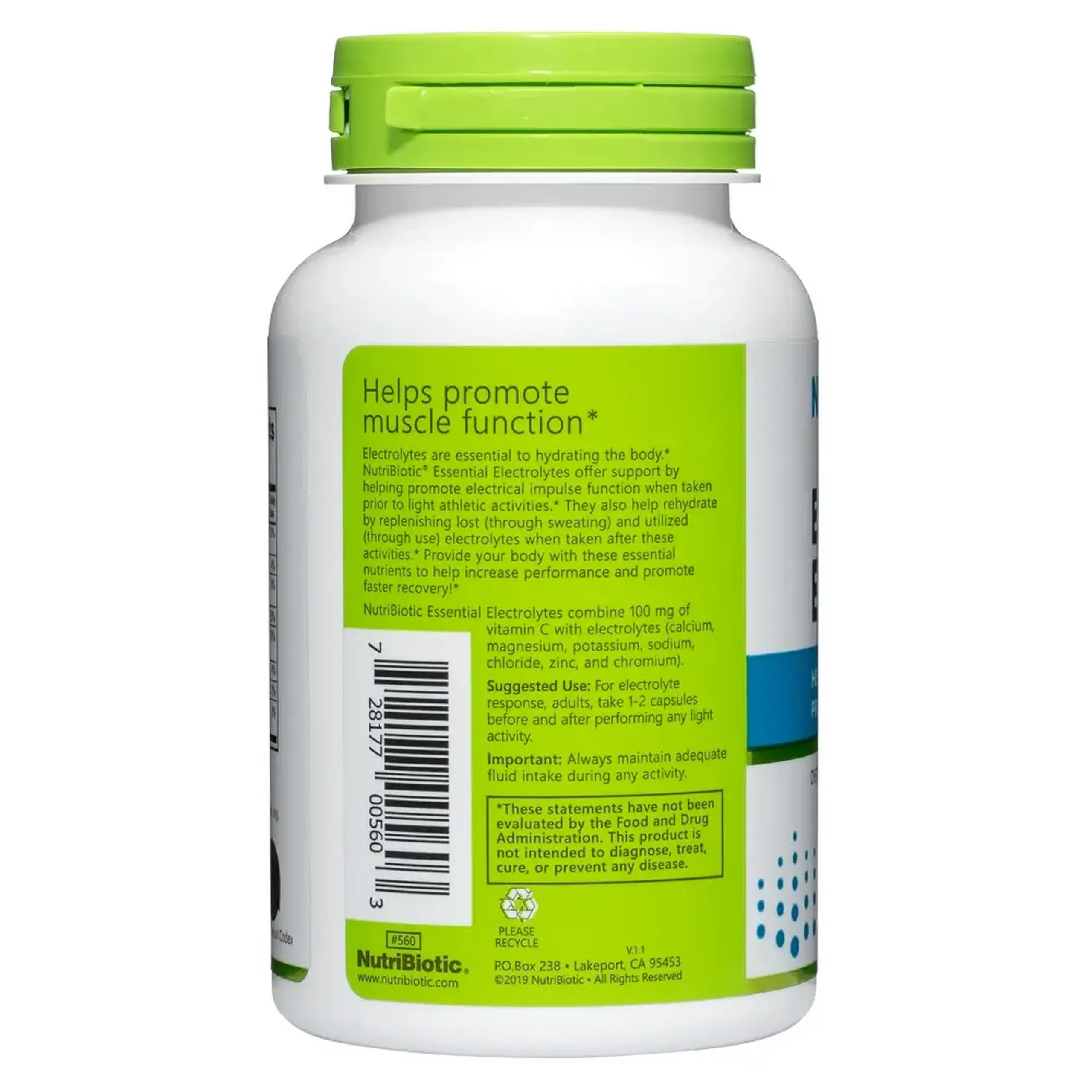 Nutribiotic, Essential Electrolytes, 100 caps