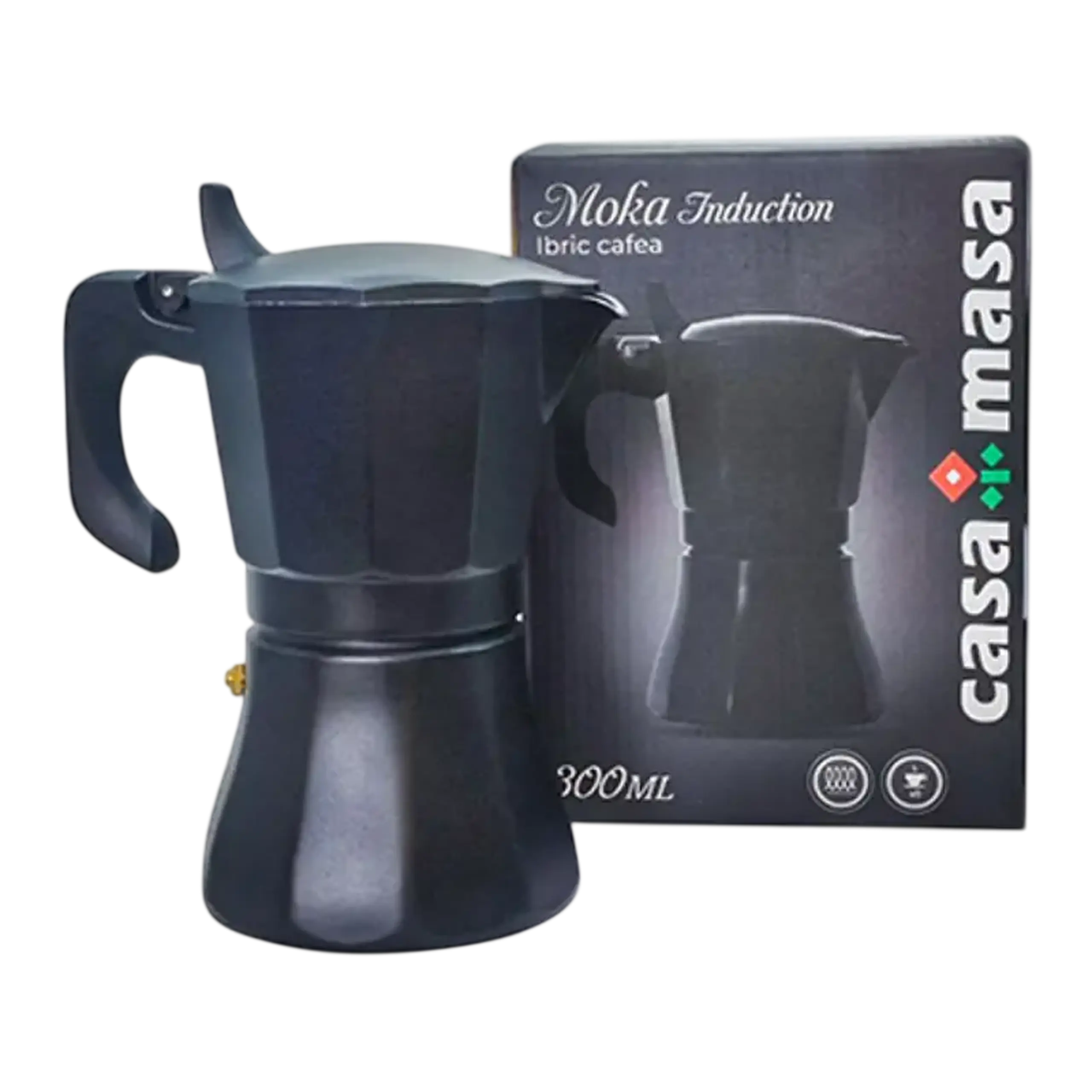 Cafetieră gheizer CasaMasa 200-FD-B2, Negru