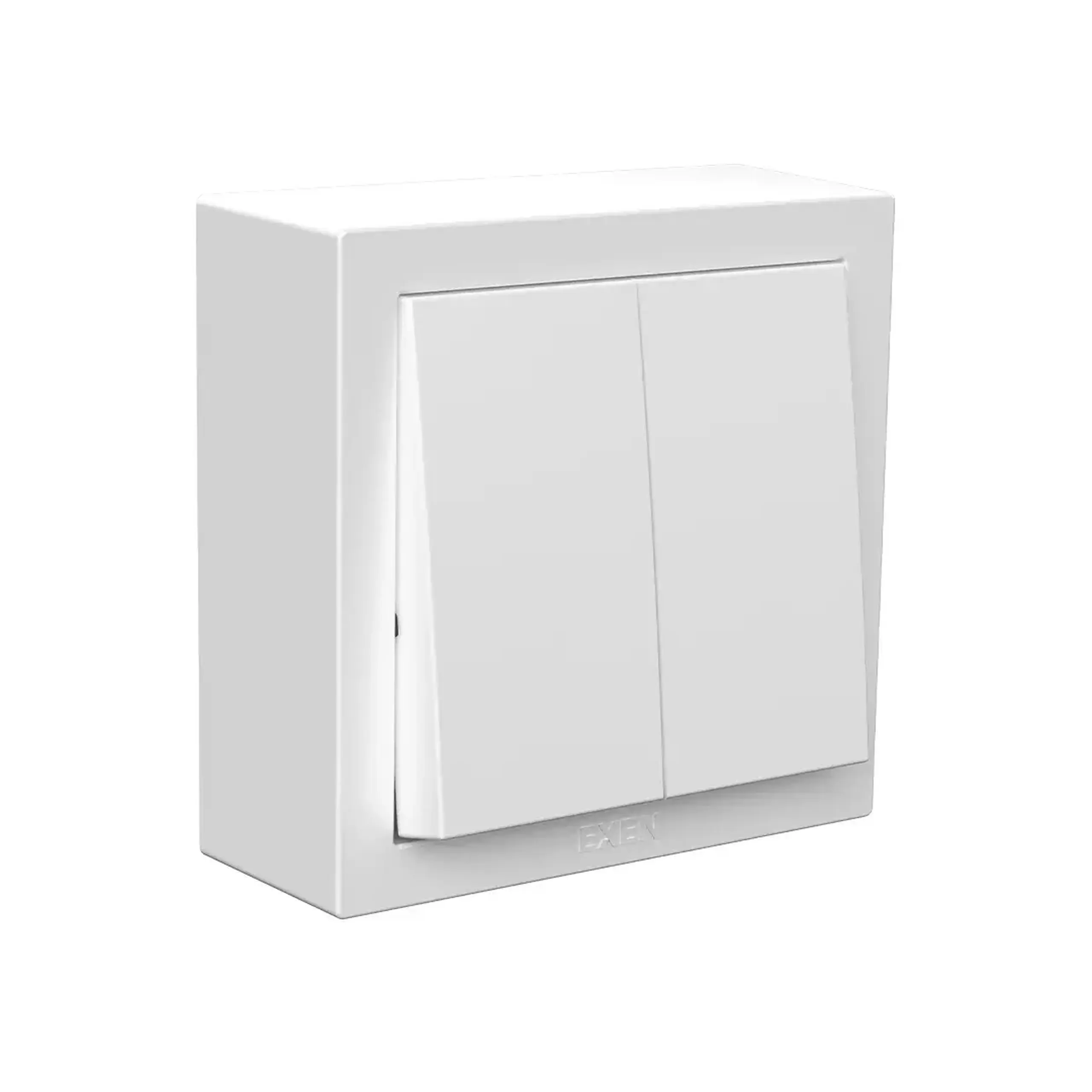 Întrerupător dublu AXIS 10 A 220 - 240 V Alb Exen Elektrik