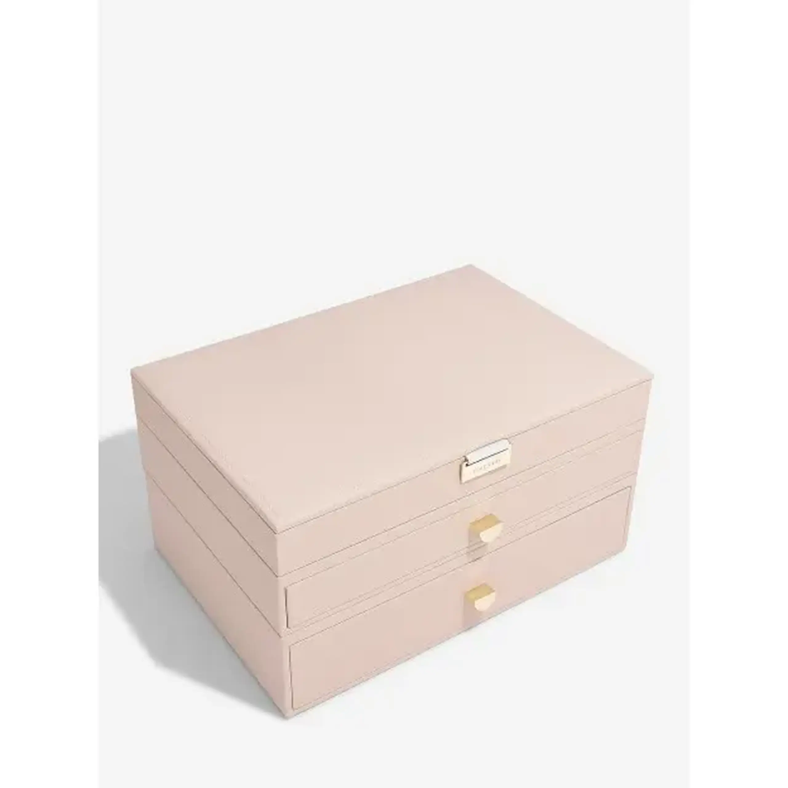 Set 3 cutii pentru bijuterii SUPERSIZE roz/ivory