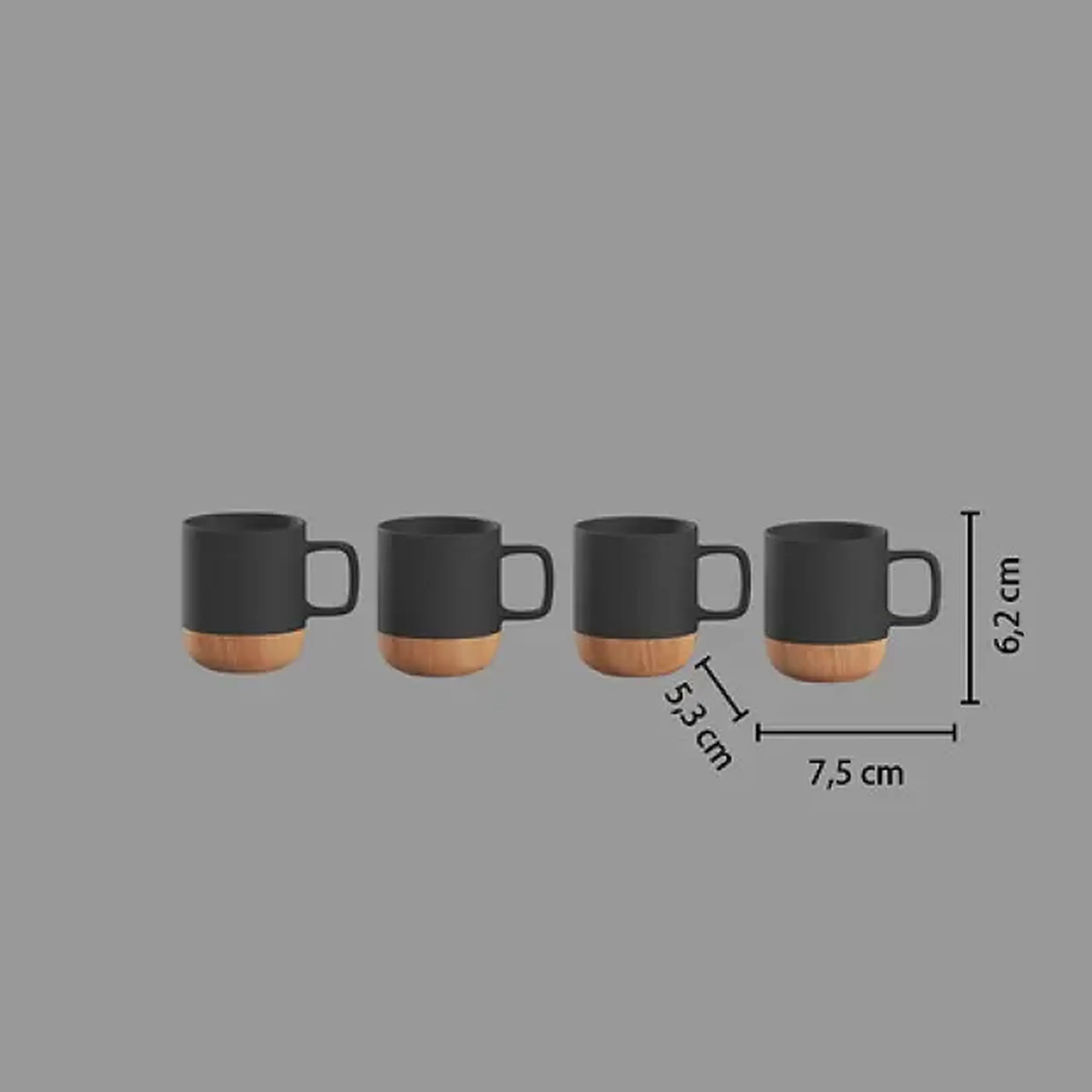 Set cești BLACK BAMBOO
