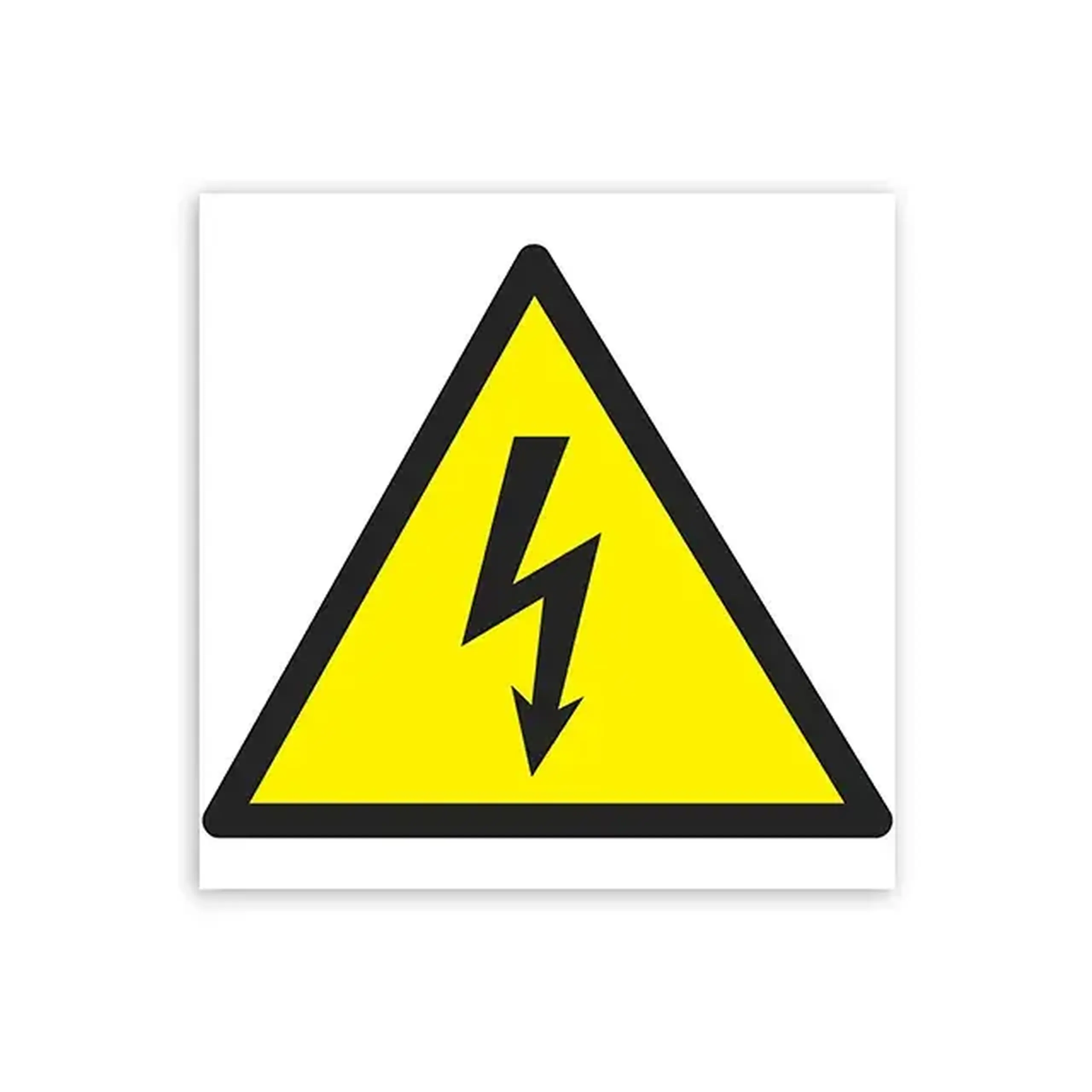 Autocolant PERICOL DE ELECTROCUTARE 10 x 10 cm Galben/Negru