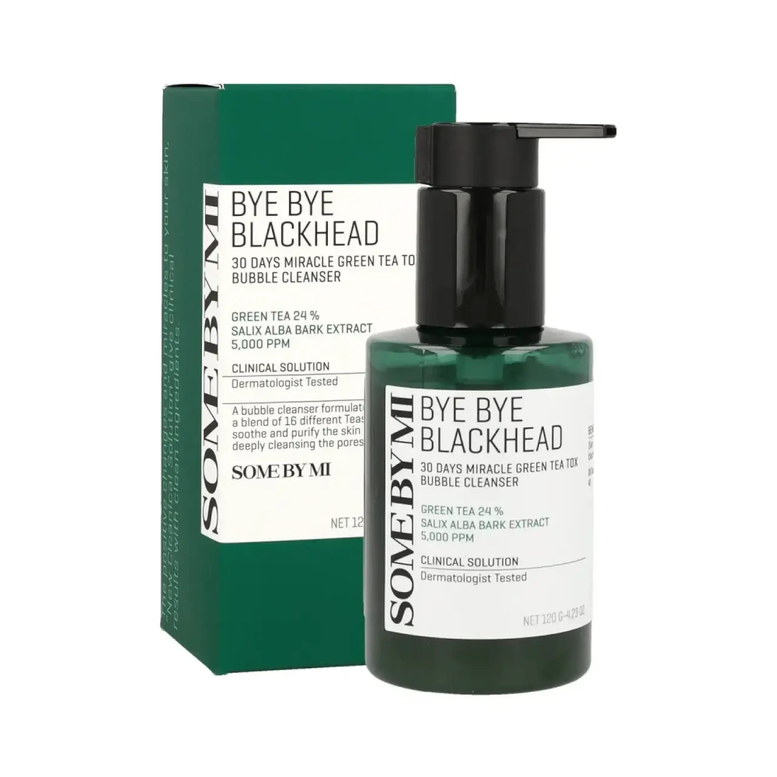 Spuma de curatare Some By Mi, Bye Bye Blackhead, 30 Days Miracle Green Tea Tox, Bubble Cleanser, 120 gr