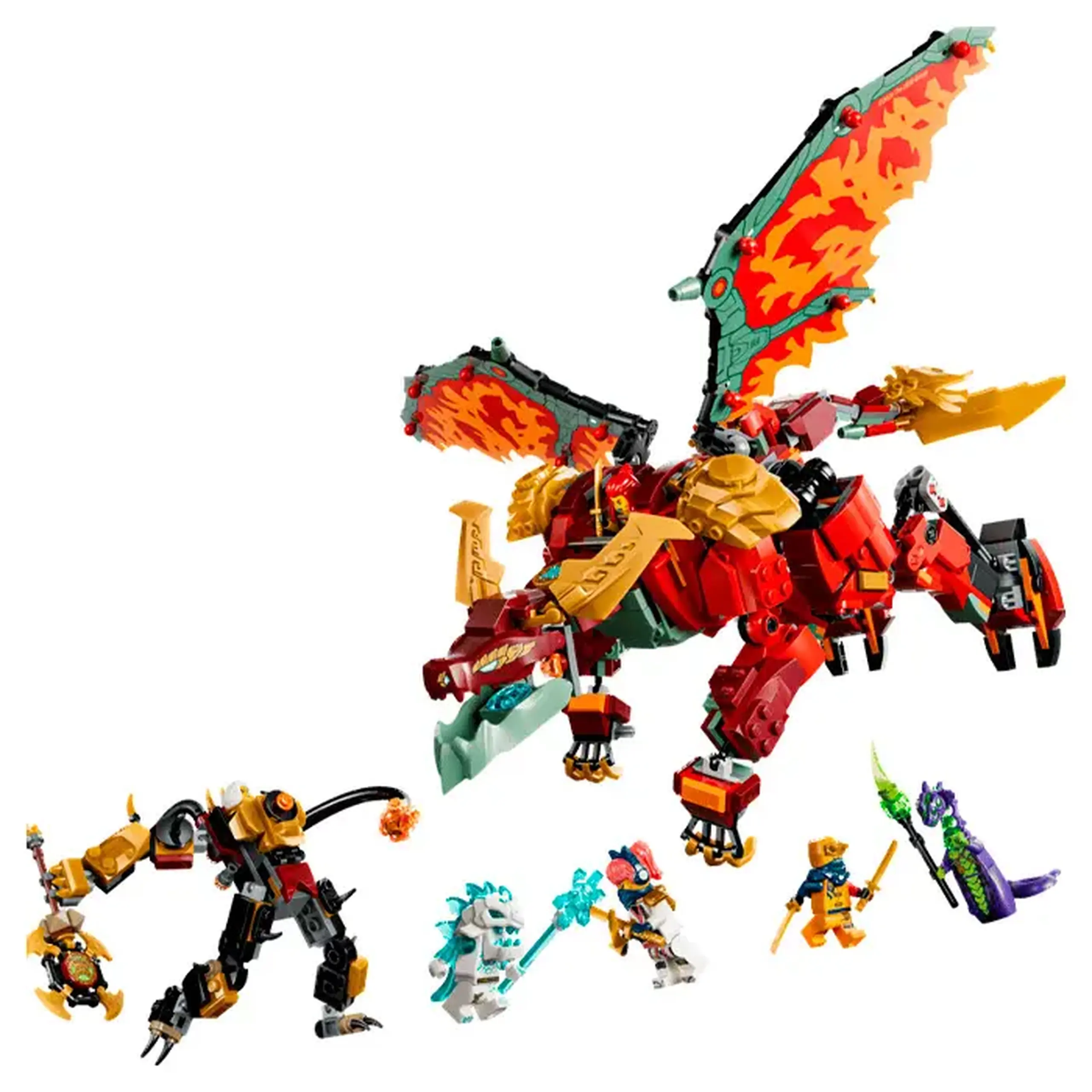 Lego Ninjago Robotul Dragon transformator al lui Wyldfyre 71868
