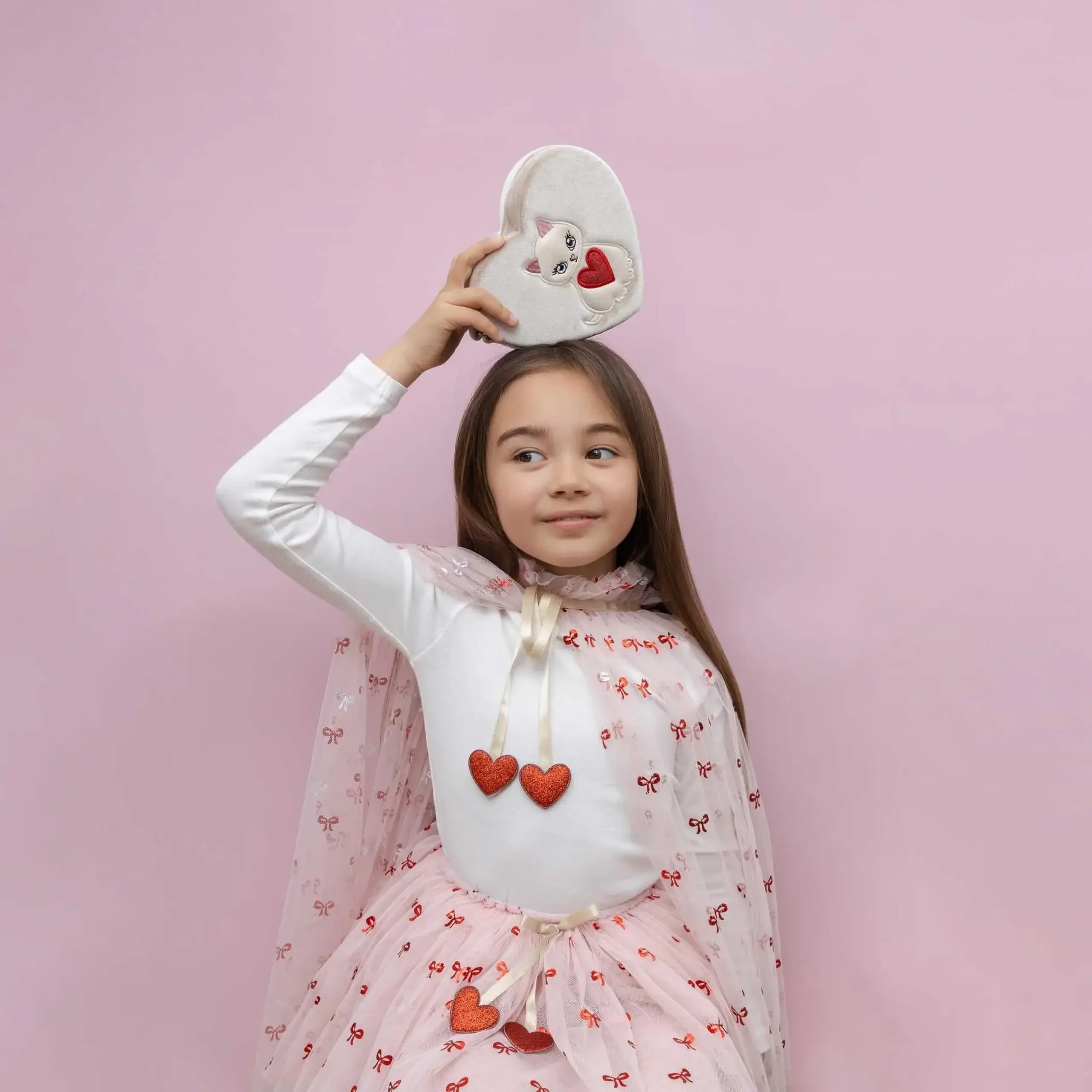 Fustiță tutu Cutesy Bow, roz cu funde — Mimi & Lula