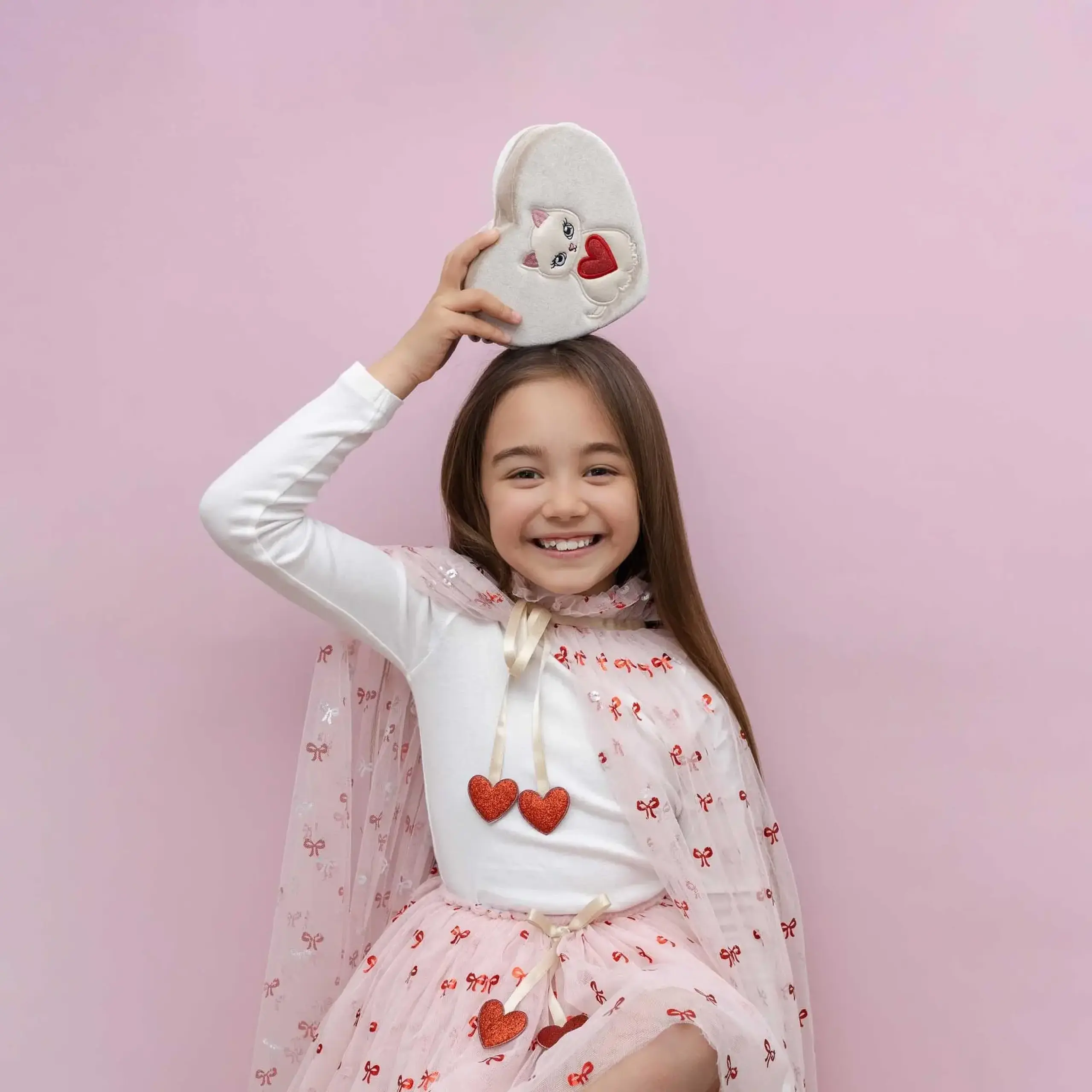 Pelerină Cutesy Bow din tul roz — Mimi & Lula