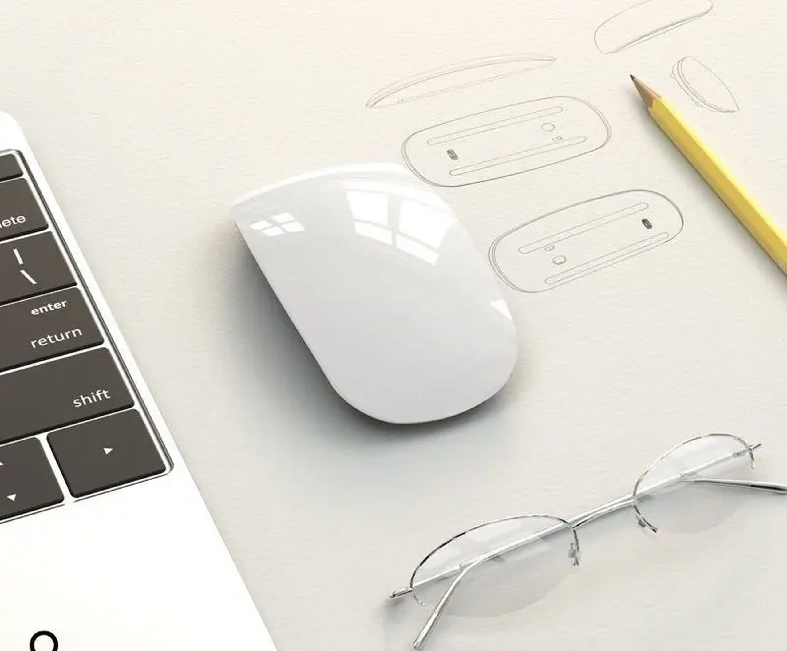 Nou! Mouse wireless Hoco DI14 | Alb