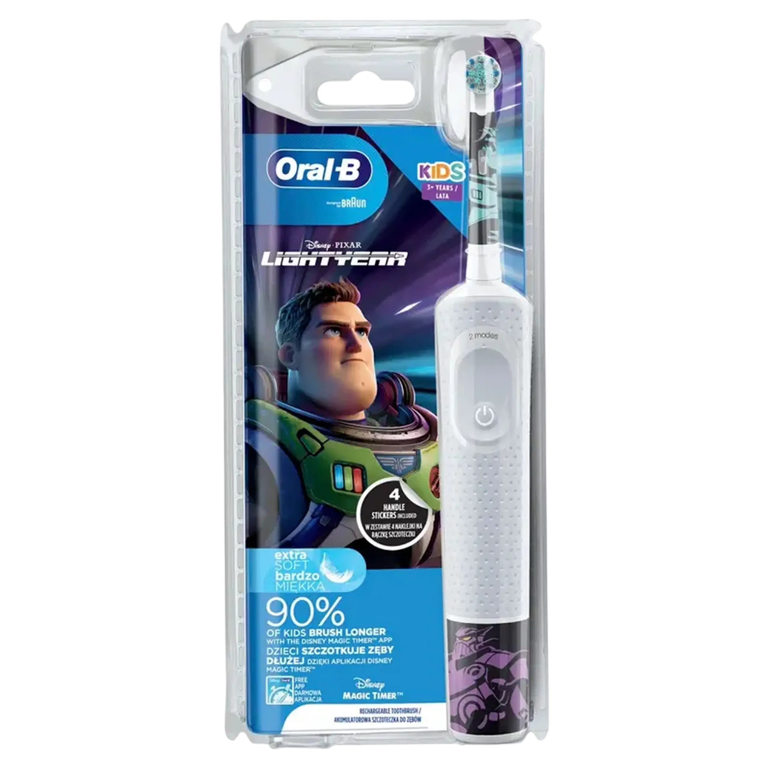 Periuță de dinți electrică Braun Oral-B Vitality Kids Lightyear, Gri