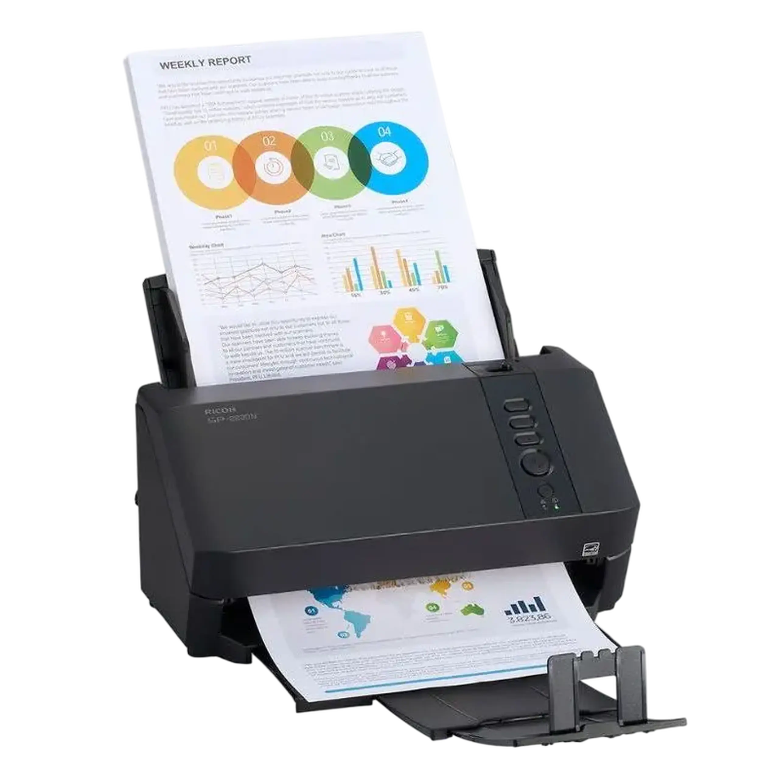 Scaner de documente cu alimentare automată Ricoh SP-2230N, A4, Negru