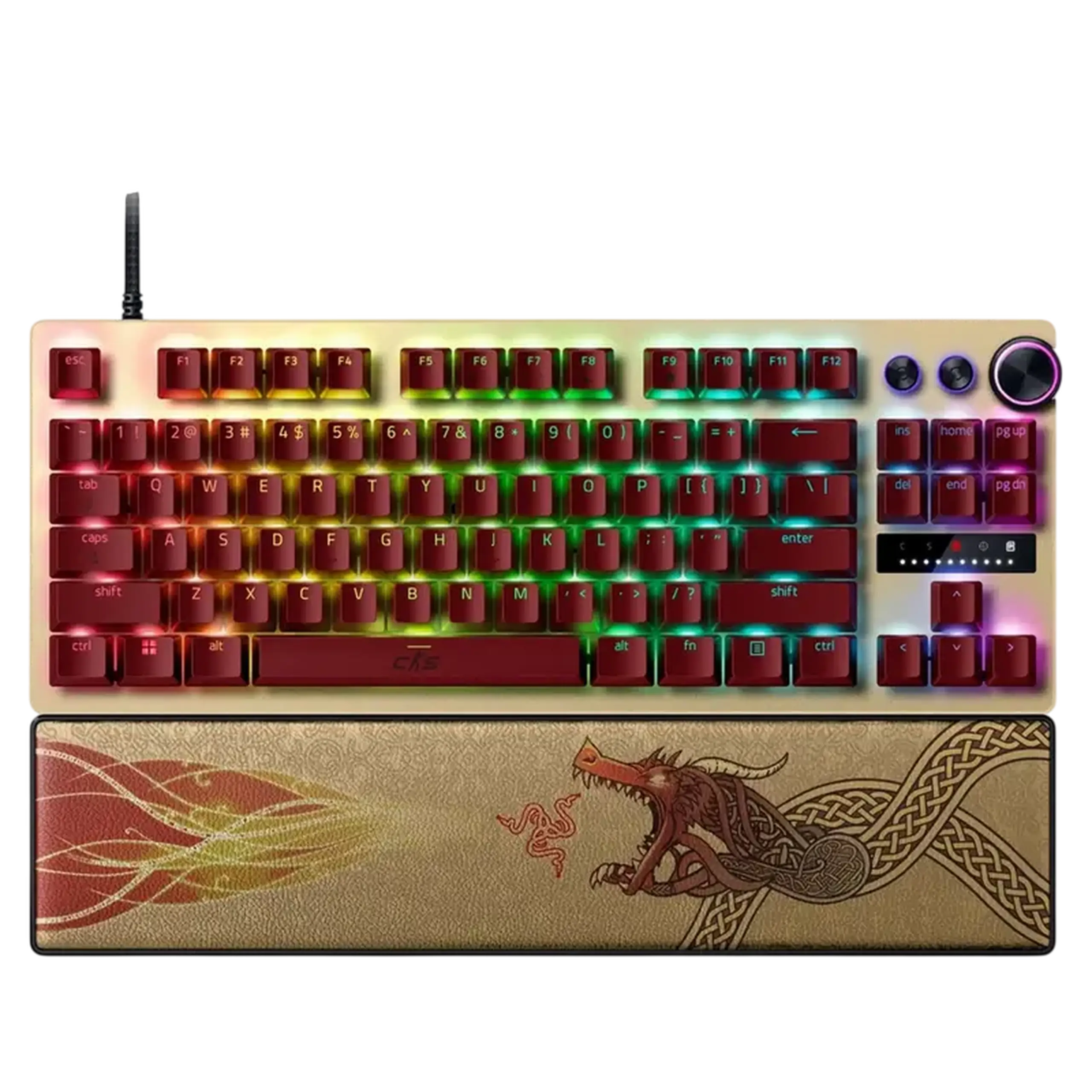 Tastatură Razer Huntsman V3 Pro TKL Counter-Strike 2, Cu fir, Auriu