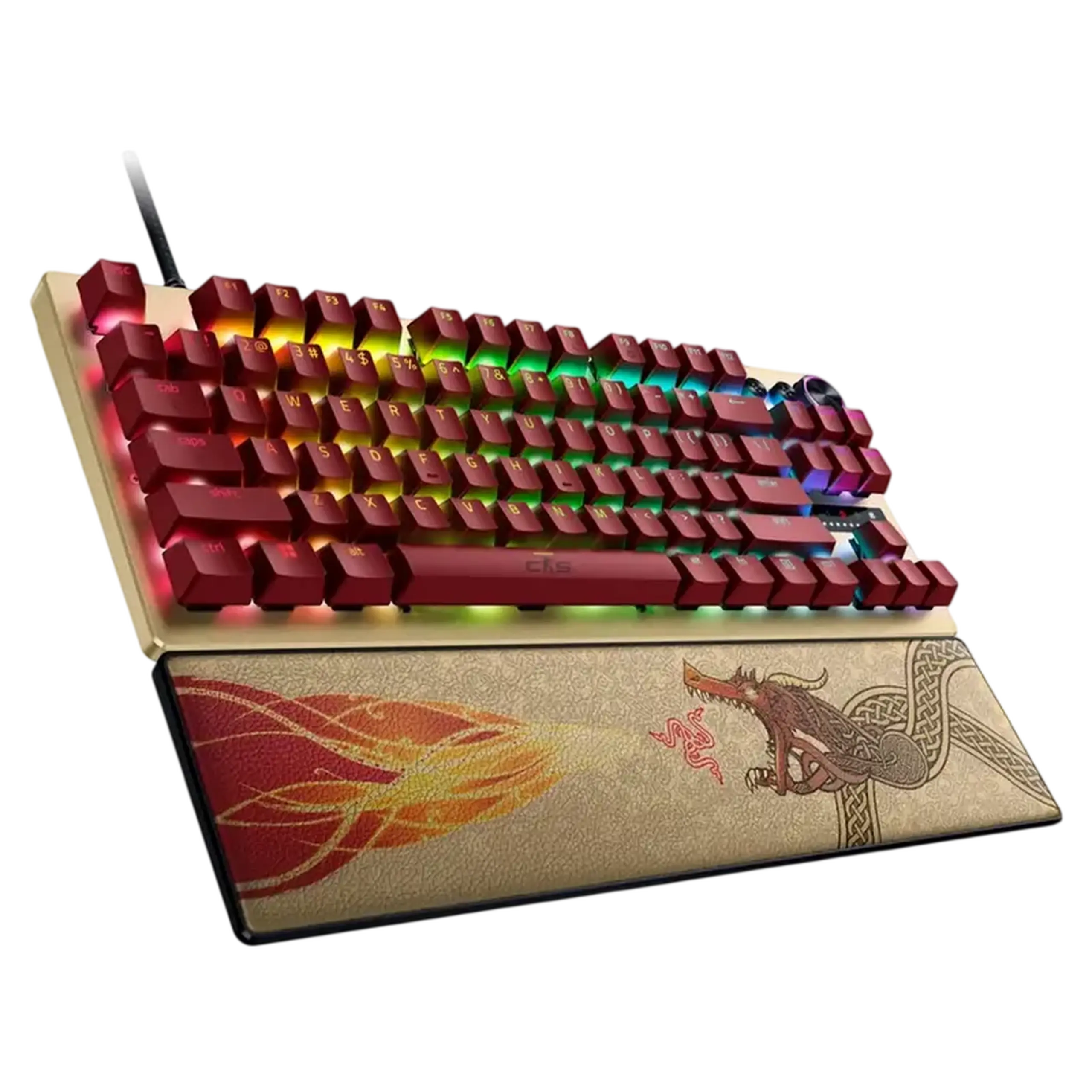Tastatură Razer Huntsman V3 Pro TKL Counter-Strike 2, Cu fir, Auriu