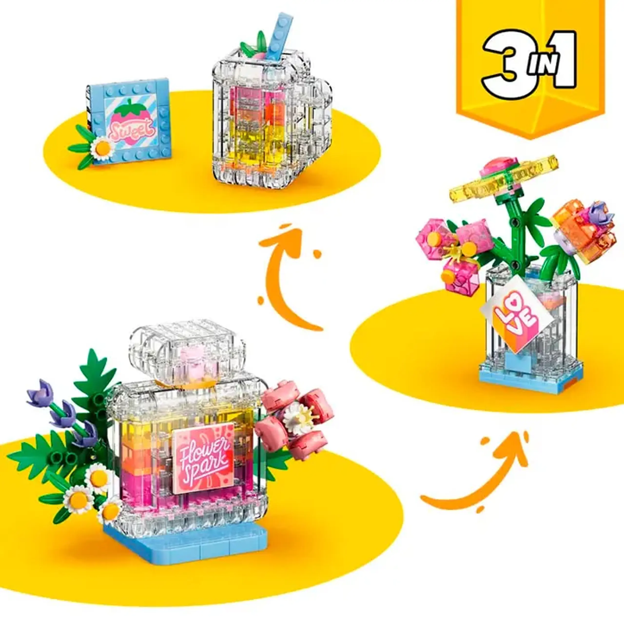 Lego Creator 3-in-1 Sticla de parfum cu flori decorativa 31383