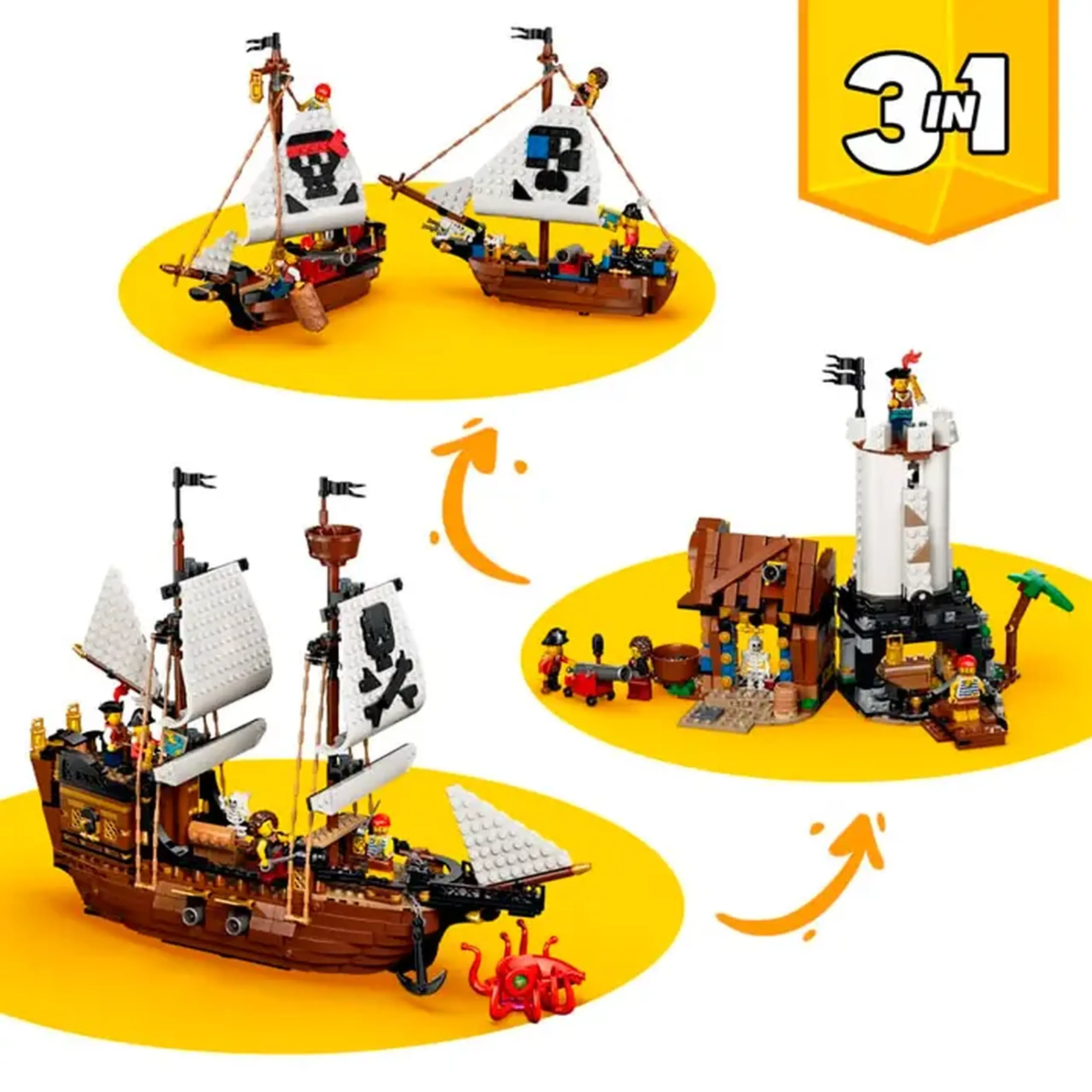 Lego Creator 3-in-1 Corabie de pirati emblematica 31387