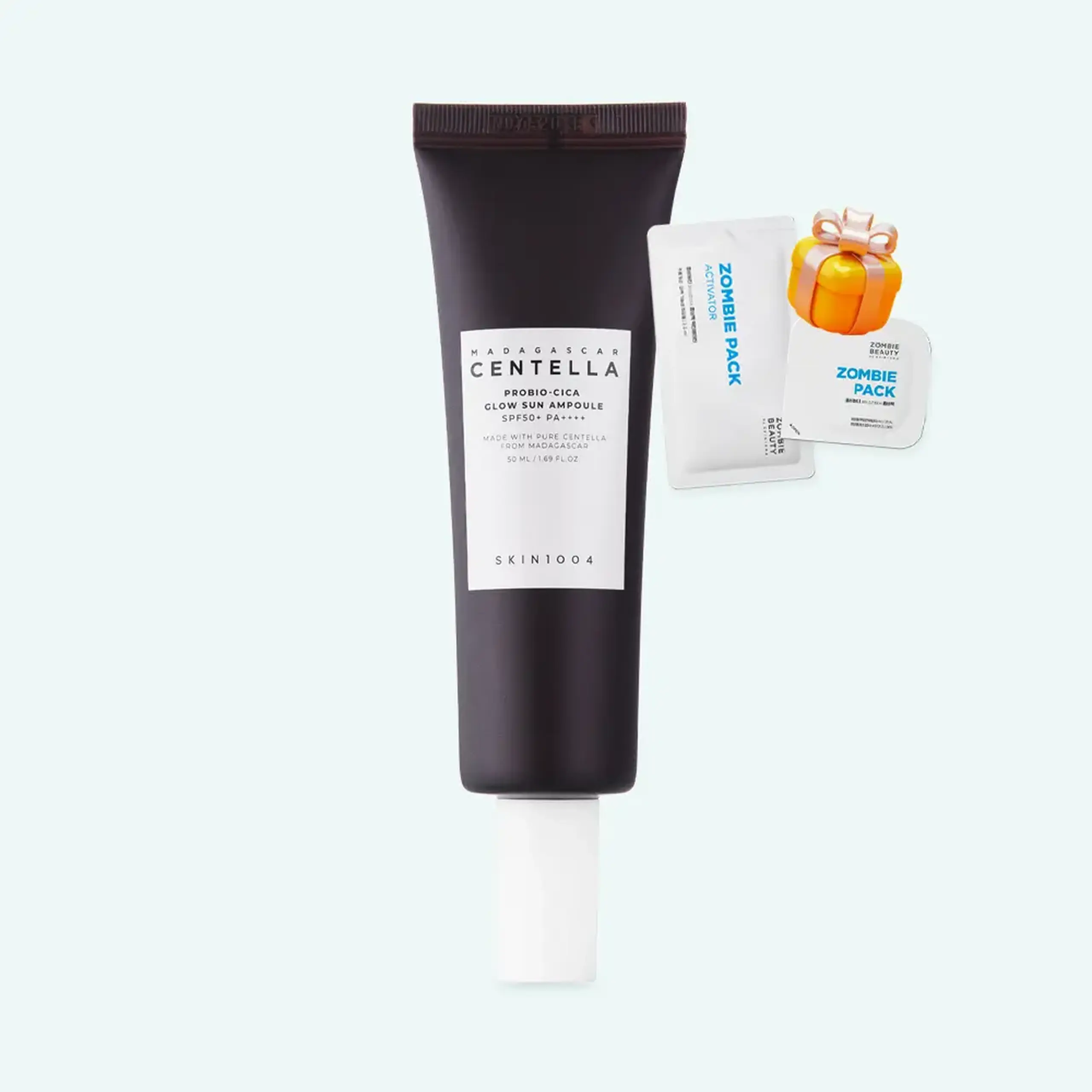 Protecție solară filtre chimice Skin1004 Madagascar Centella Probio-Cica Glow Sun Ampoule SPF 50+ PA++++ 50ml