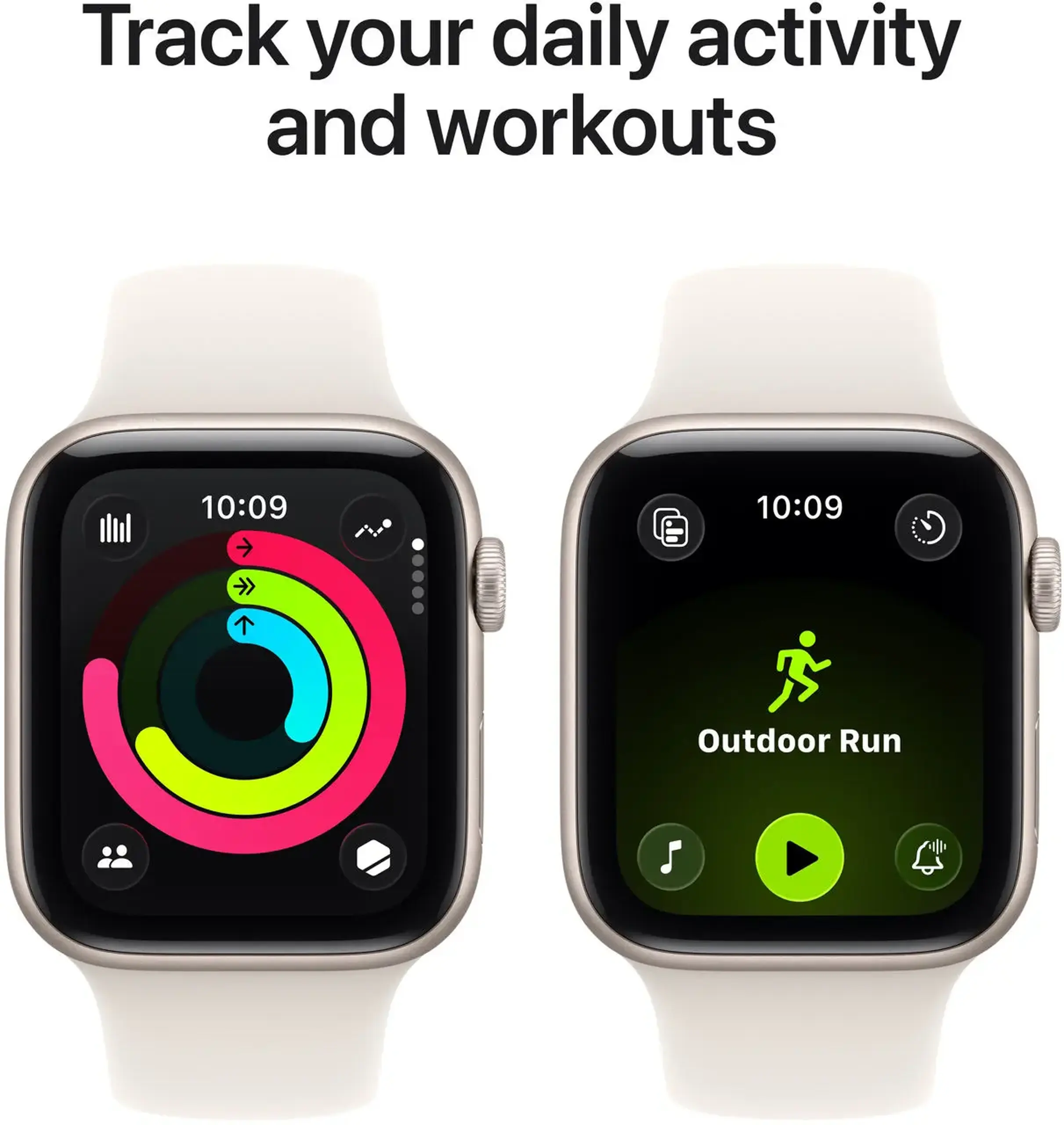 Ceas inteligent Apple Watch SE 3 GPS 44mm Starlight Aluminium Case with Starlight Sport Band - S/M MEHG4