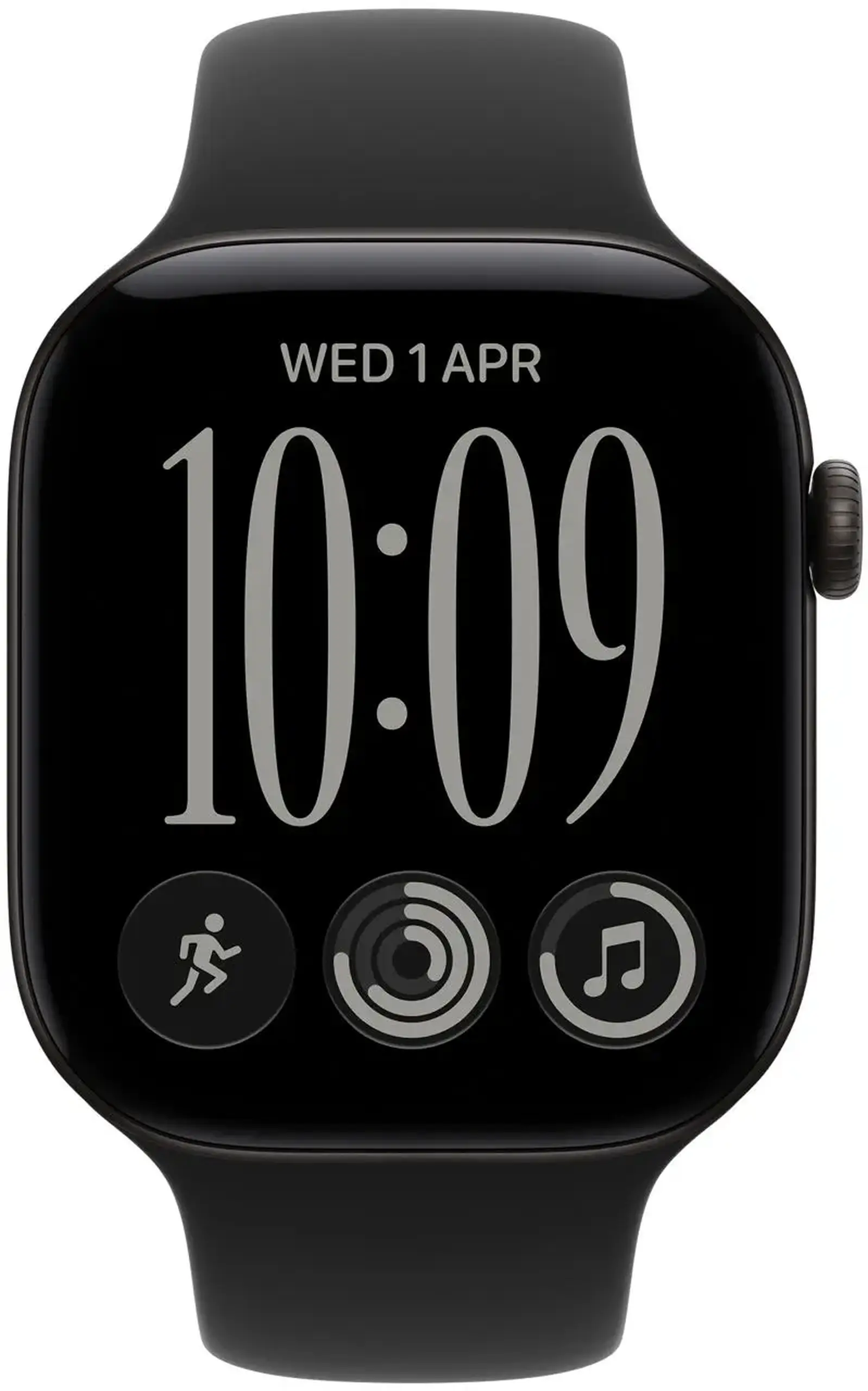 Ceas inteligent Apple Watch Series 12 GPS 42mm Black Aluminium Case with Black Sport Band S/M MJEA4
