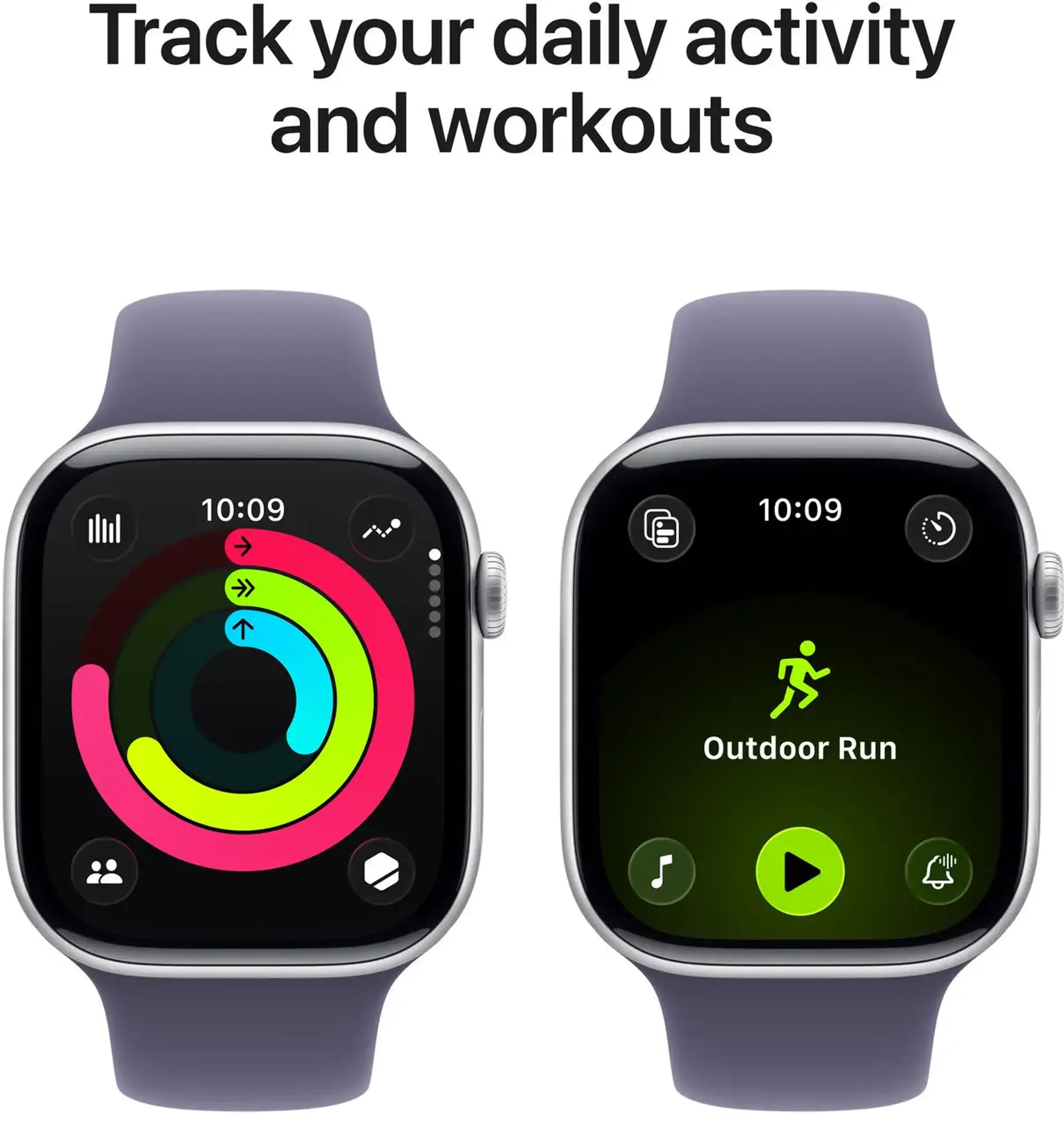 Ceas inteligent Apple Watch Series 11 GPS 46mm Silver Aluminium Case with Purple Fog Sport Band - M/L MEVA4ET/A