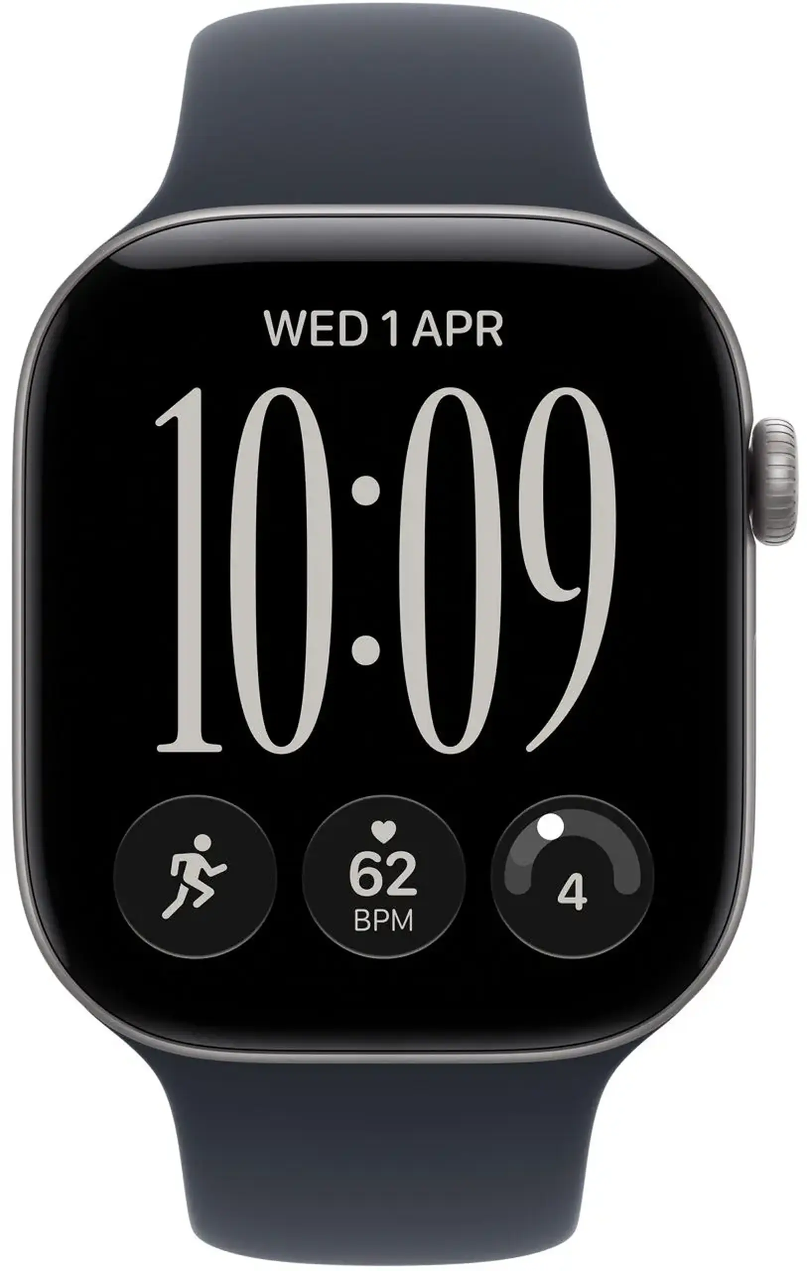 Ceas inteligent Apple Watch Series 12 GPS 42mm Space Grey Aluminium Case with Navy Blue Sport Band S/M MJE74