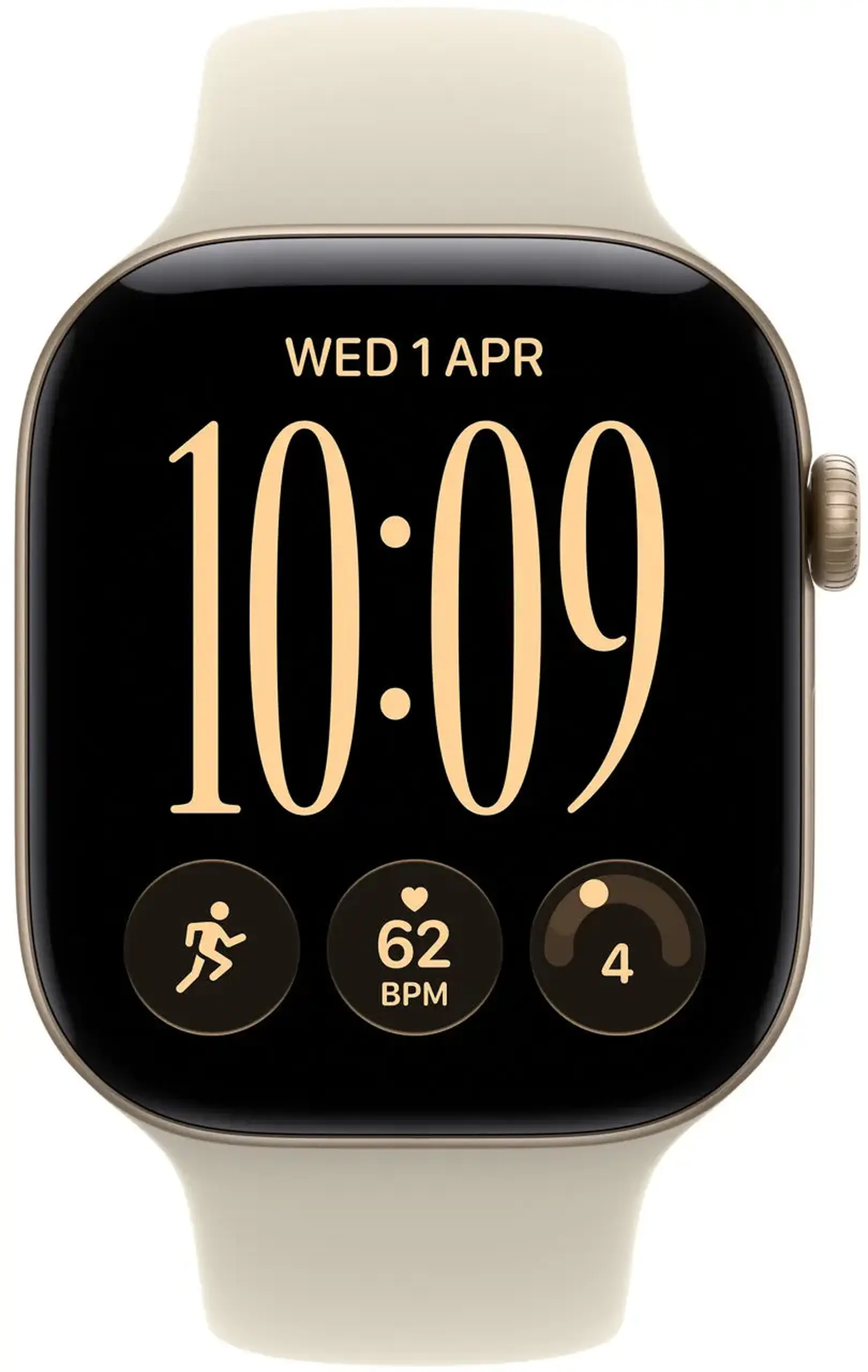 Ceas inteligent Apple Watch Series 12 GPS 42mm Light Gold Aluminium Case with Sand Sport Band S/M MJED4