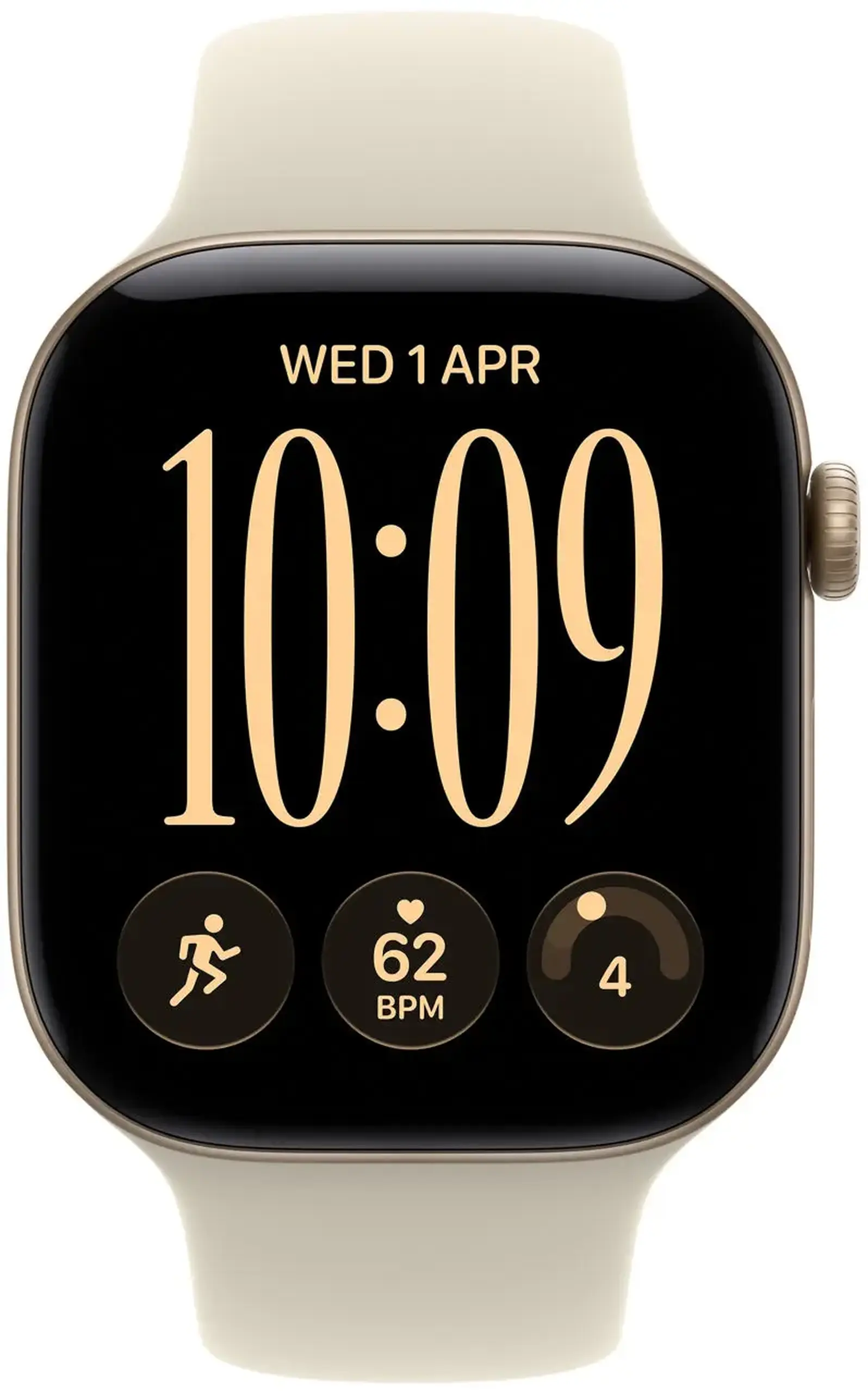Ceas inteligent Apple Watch Series 12 GPS 46mm Light Gold Aluminium Case with Sand Sport Band S/M MJEN4