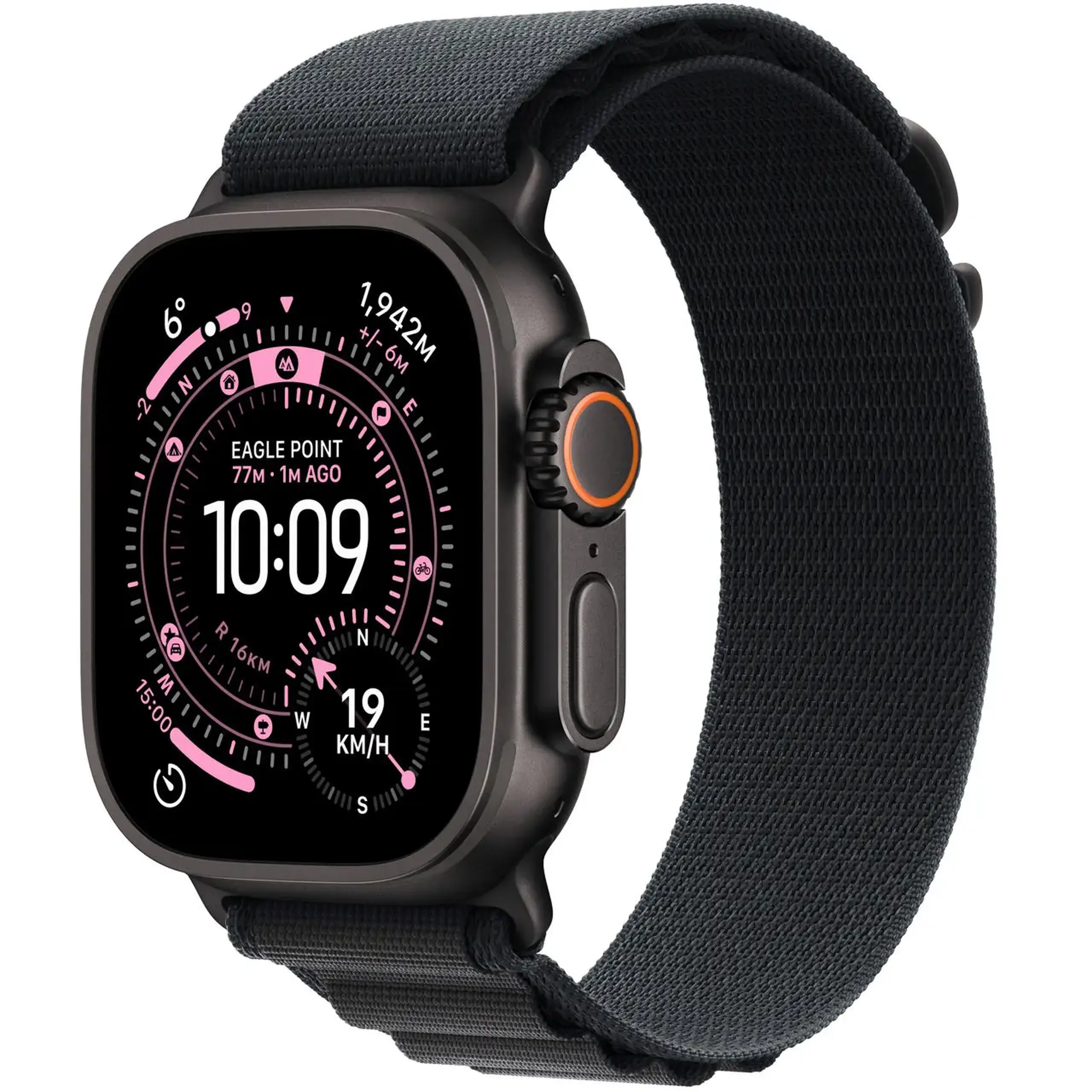 Ceas inteligent Apple Watch Ultra 3 GPS + Cellular 49mm Black Titanium Case with Black Alpine Loop - Medium MF0V4QI/A
