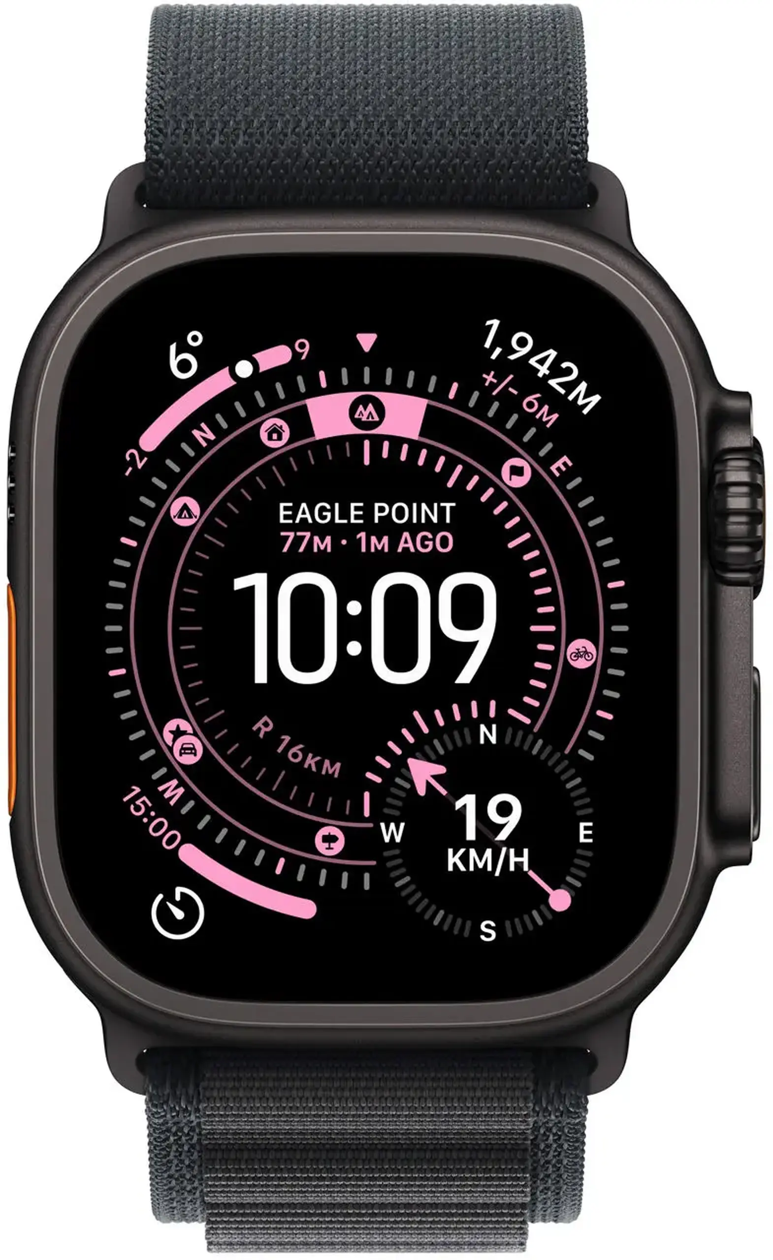 Ceas inteligent Apple Watch Ultra 3 GPS + Cellular 49mm Black Titanium Case with Black Alpine Loop - Medium MF0V4QI/A