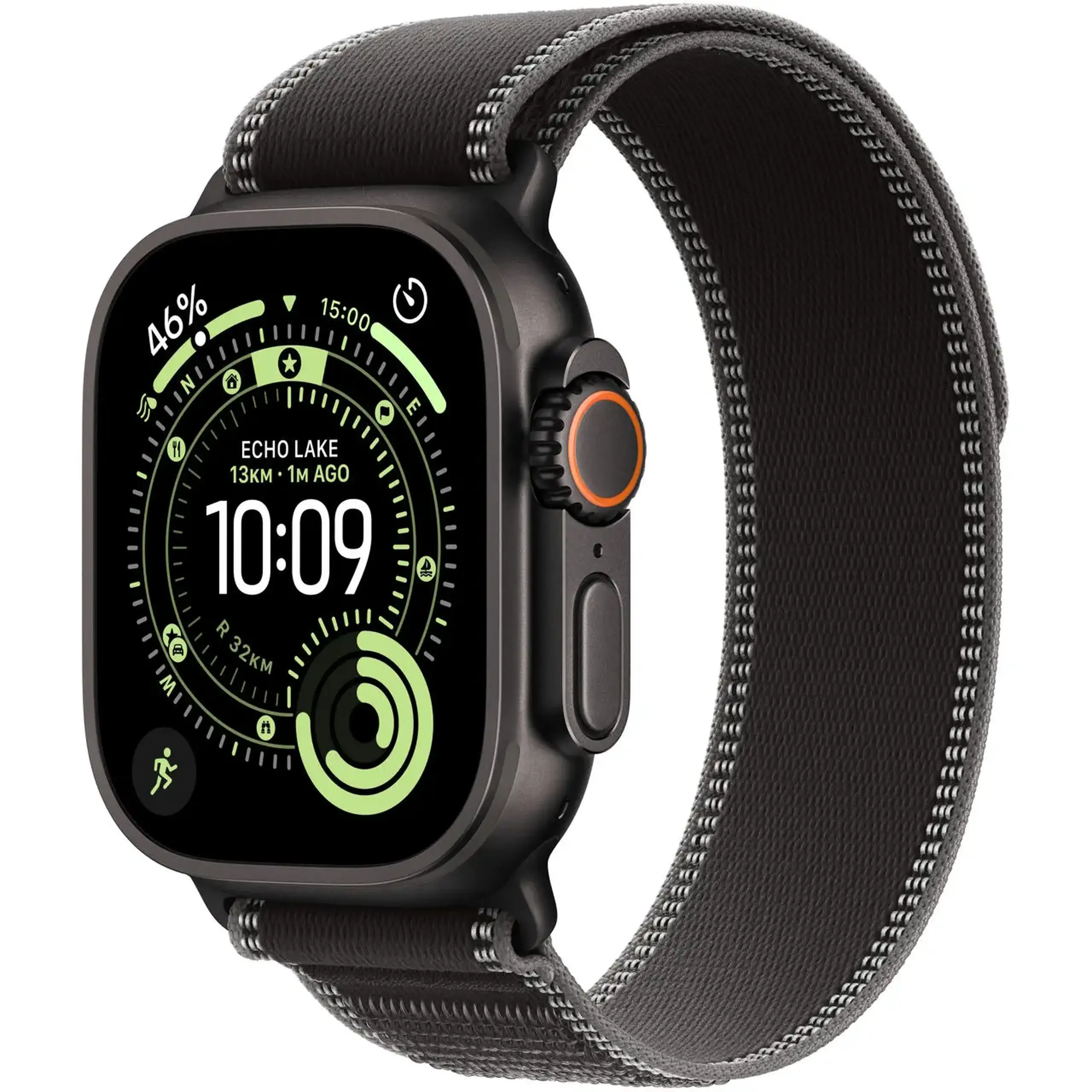 Ceas inteligent Apple Watch Ultra 3 GPS + Cellular 49mm Black Titanium Case with Black/Charcoal Trail Loop - M/L MF1H4QI/A