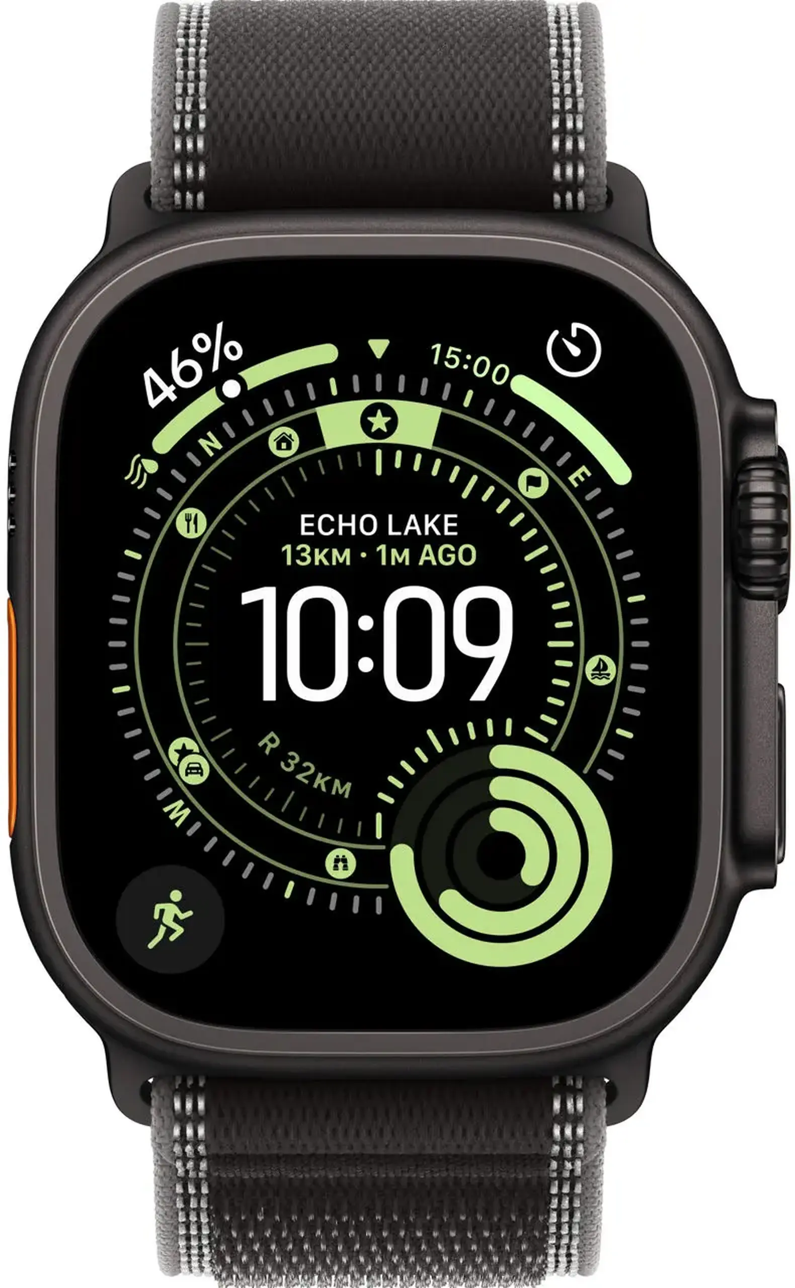 Ceas inteligent Apple Watch Ultra 3 GPS + Cellular 49mm Black Titanium Case with Black/Charcoal Trail Loop - M/L MF1H4QI/A