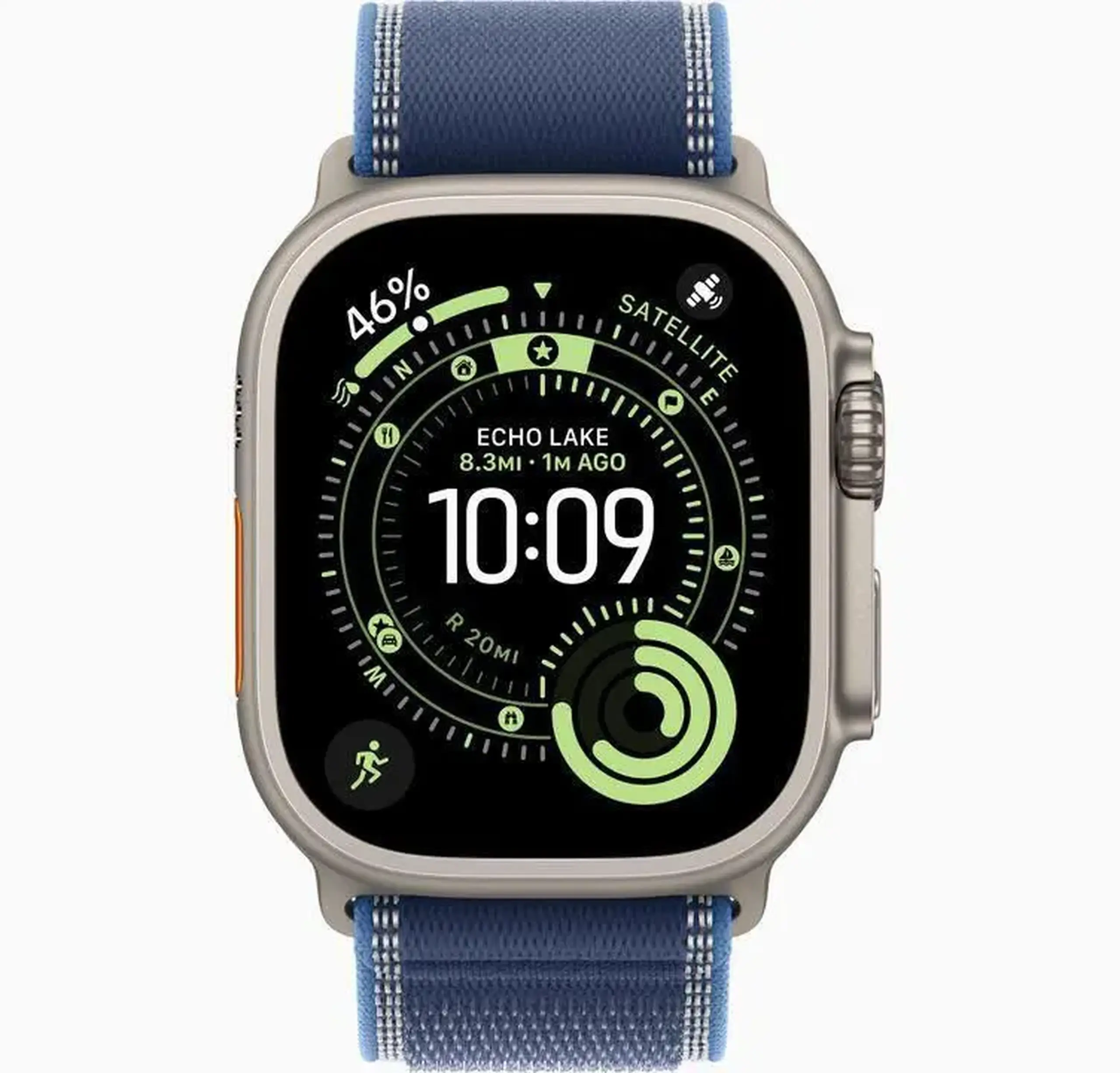 Ceas inteligent Apple Watch Ultra 3 GPS + Cellular 49mm Natural Titanium Case with Blue/Bright Blue Trail Loop - M/L MEWU4QI/A