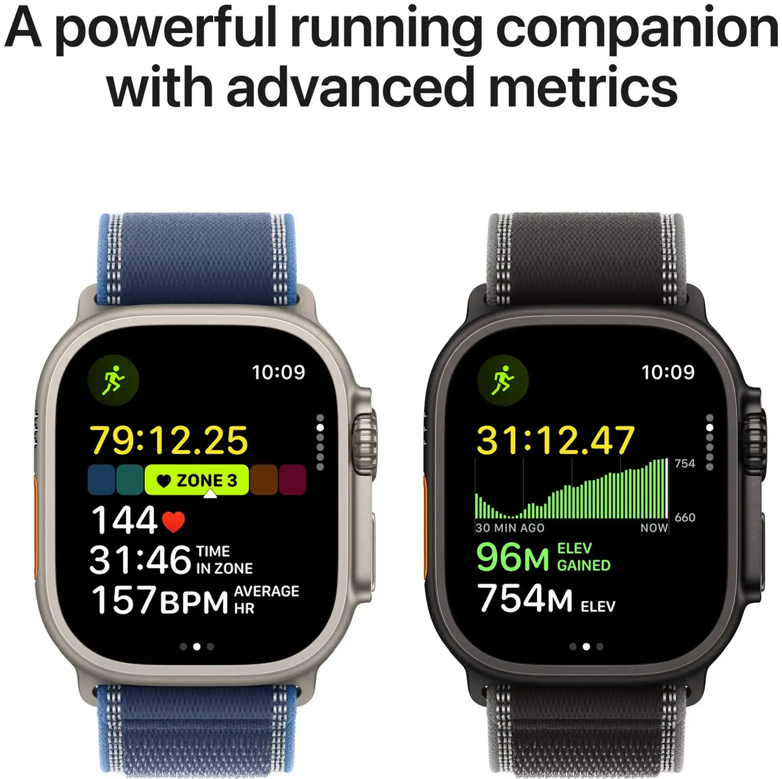 Ceas inteligent Apple Watch Ultra 3 GPS + Cellular 49mm Natural Titanium Case with Blue/Bright Blue Trail Loop - S/M MEWR4QI/A