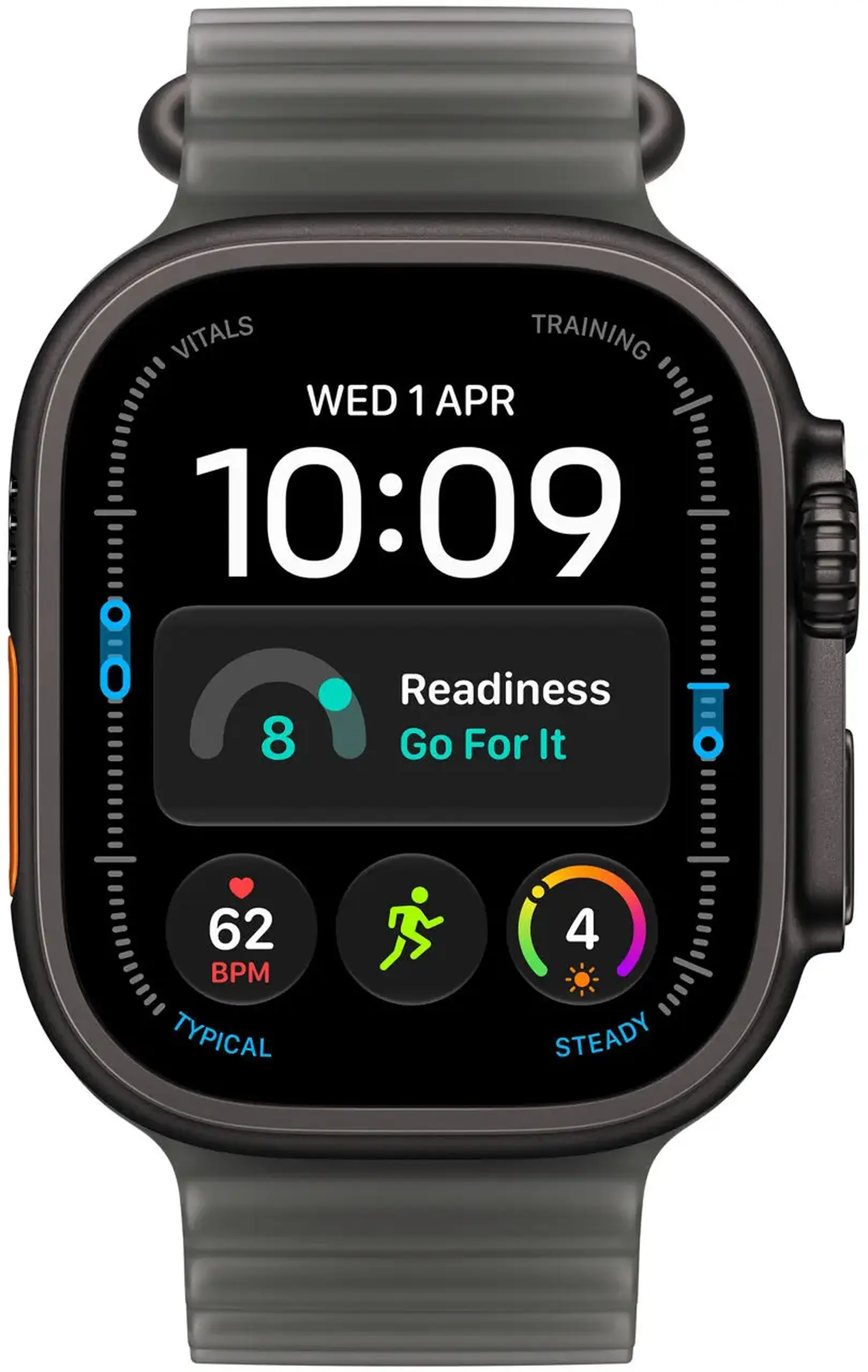 Ceas inteligent Apple Watch Ultra 4 GPS Cellular 49mm Black Titanium Case with Translucent Black Ocean Band MJAY4