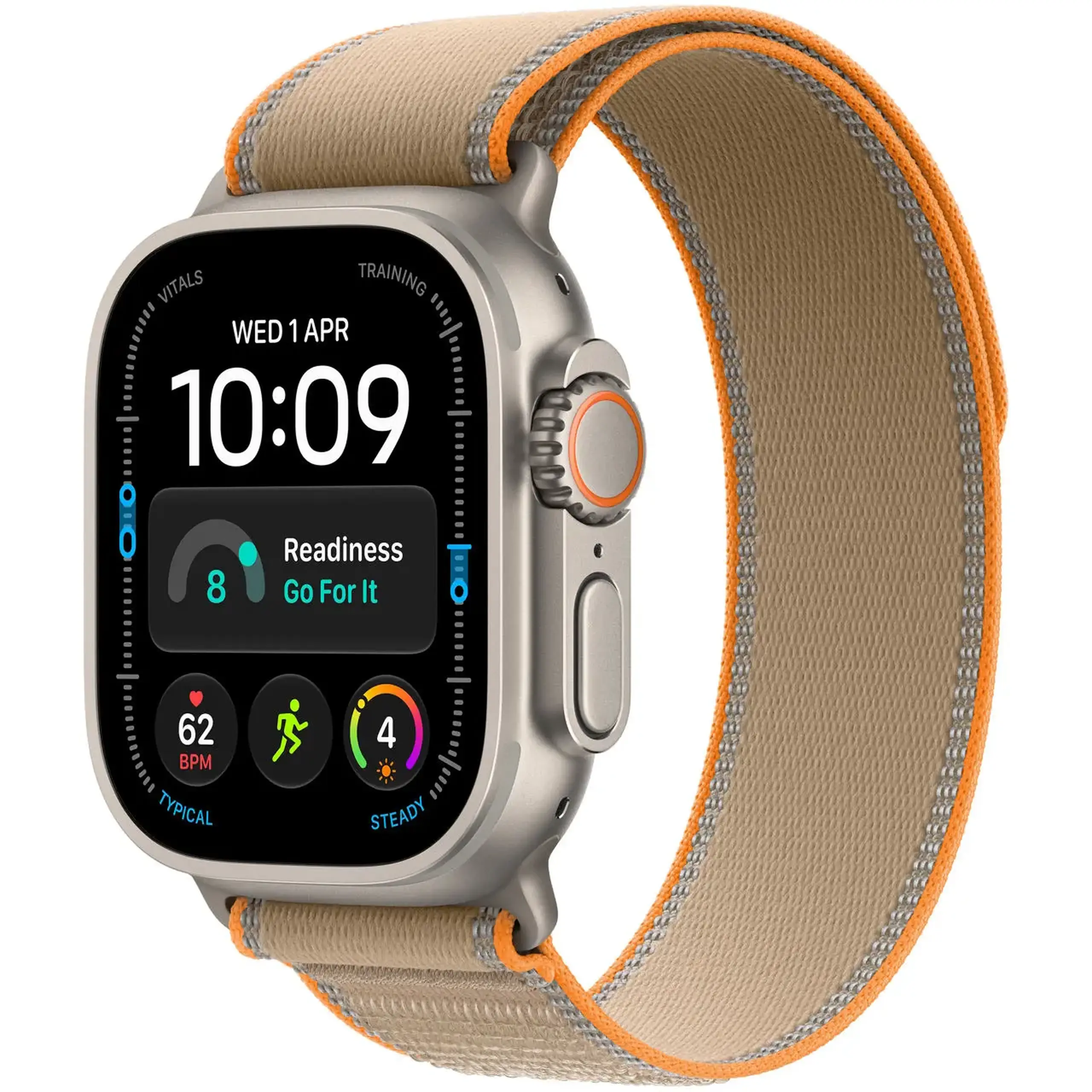 Ceas inteligent Apple Watch Ultra 4 GPS Cellular 49mm Natural Titanium Case with Sand Trail Loop M/L MJAQ4