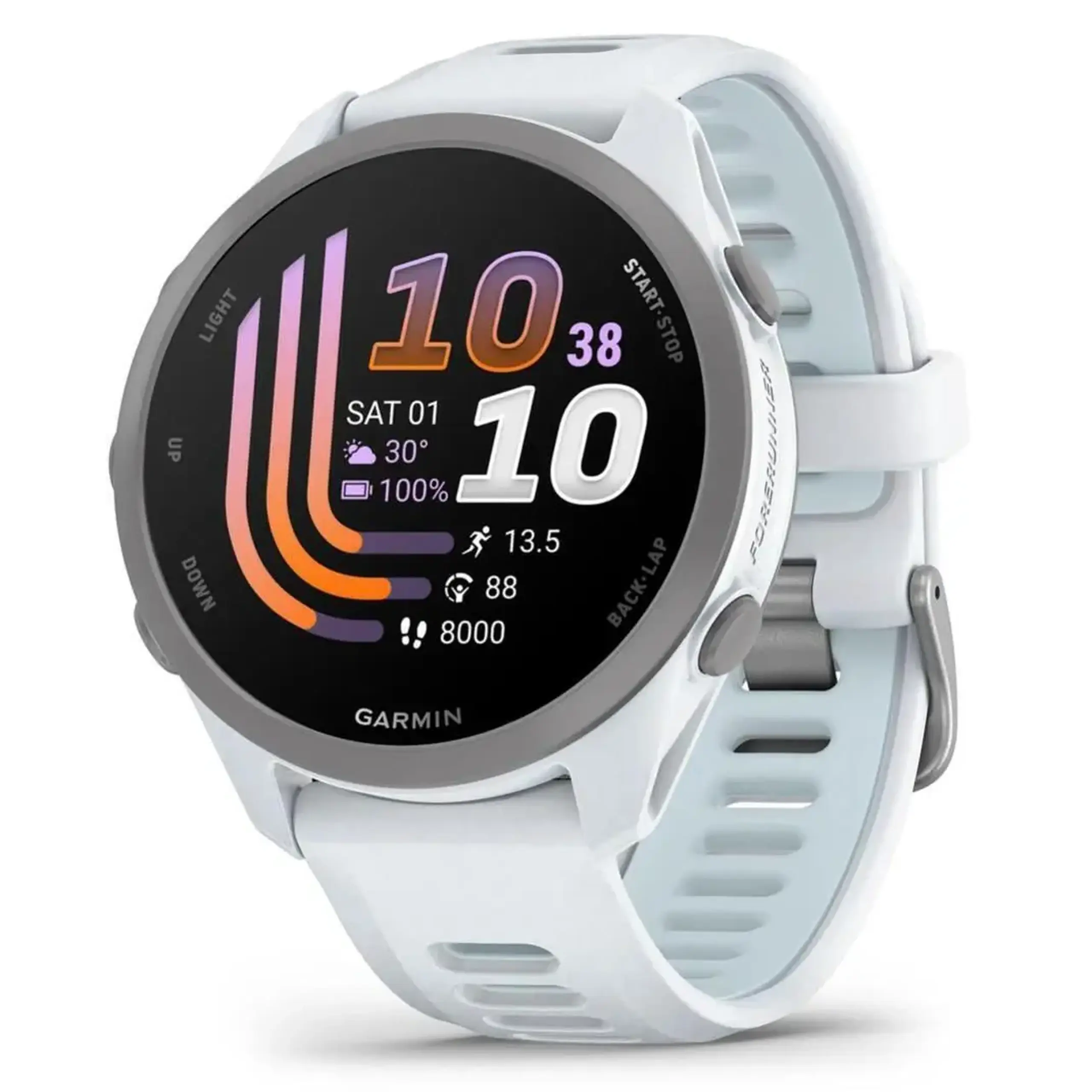 Ceas inteligent Garmin Forerunner 170, GPS, Whitestone/Cloud Blue, WW (010-03920-01)