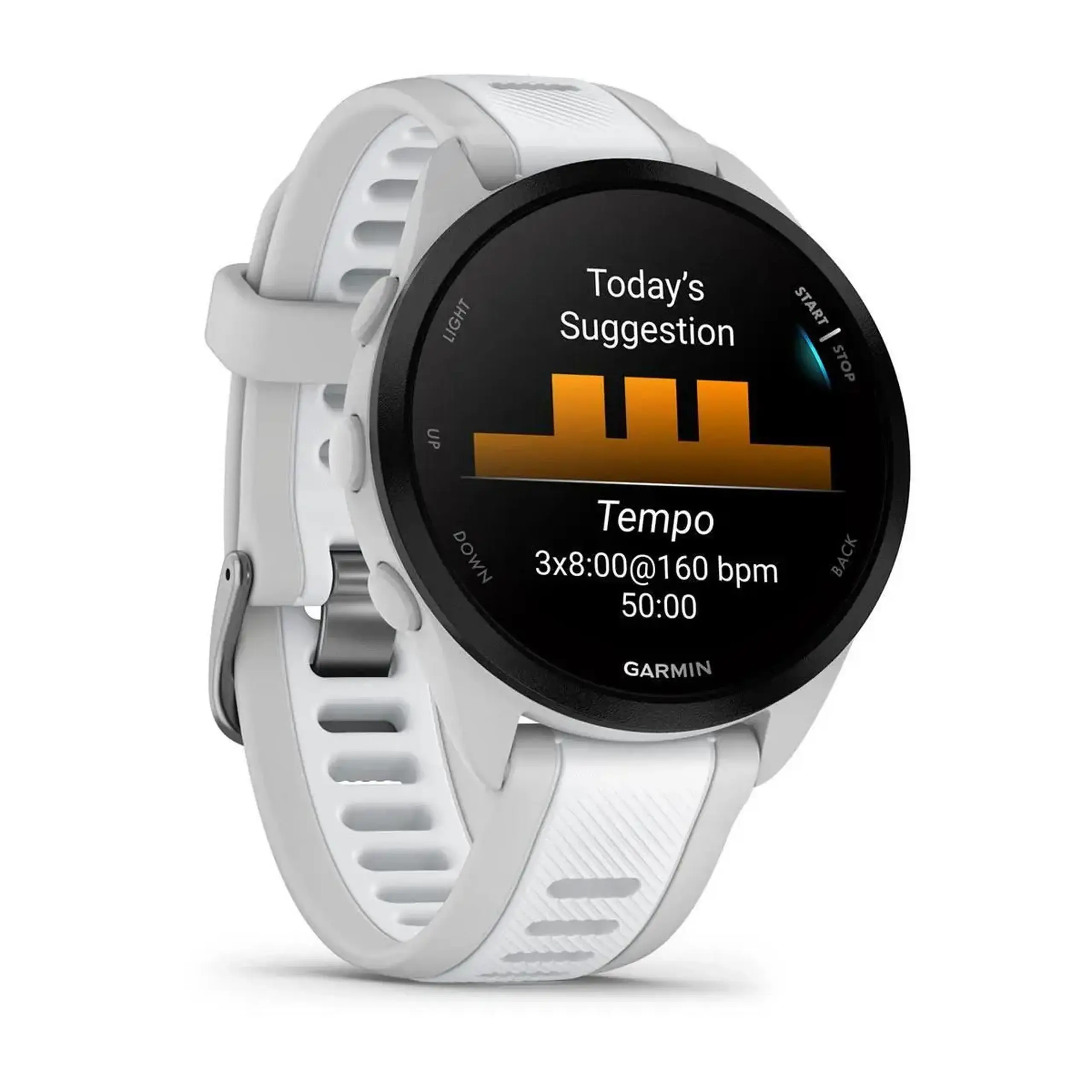 Ceas inteligent Garmin Forerunner® 165, Mist grey/Whitestone (010-02863-21)