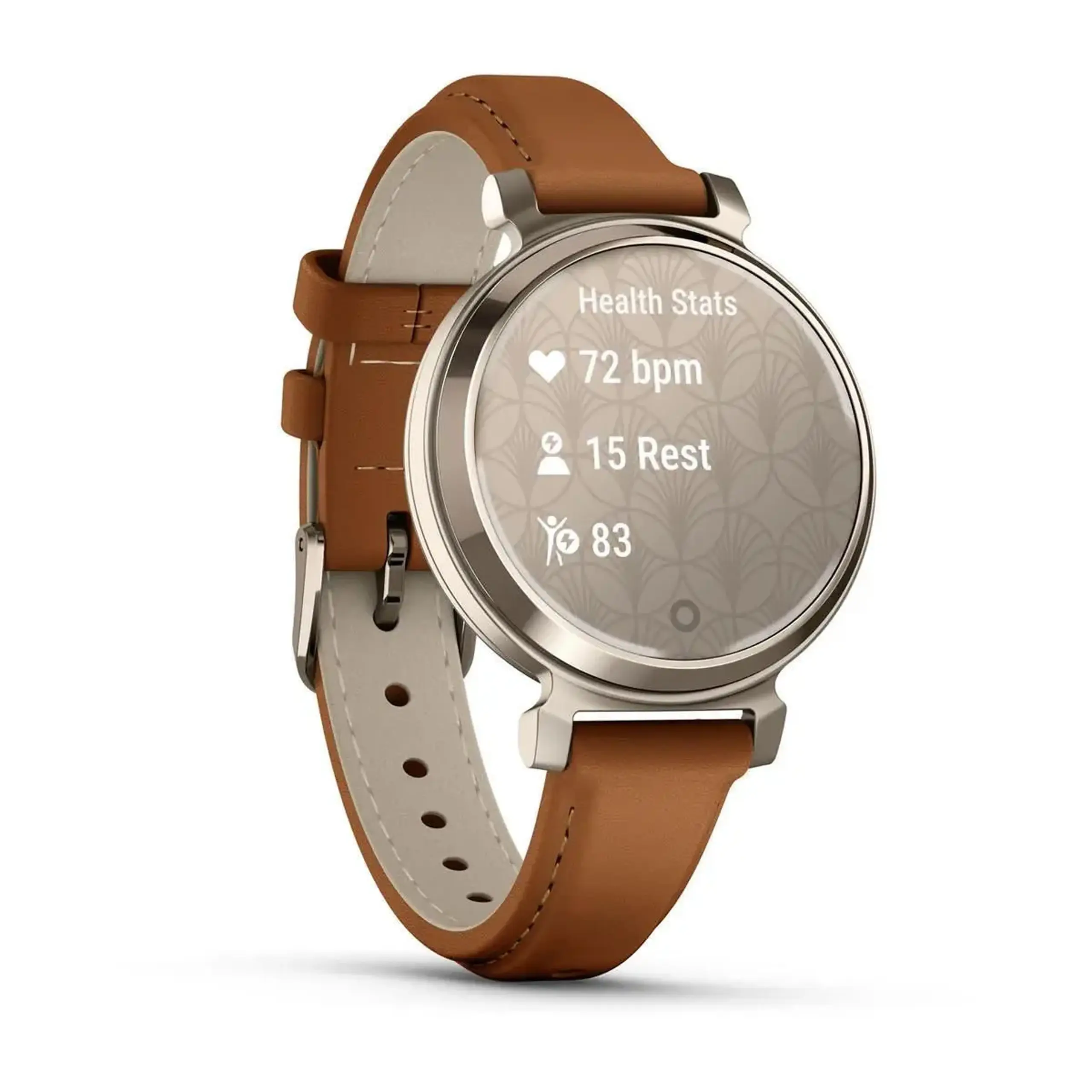 Ceas inteligent Garmin Lily® 2 Classic, Cream Gold with Tan Leather Band (010-02839-02)
